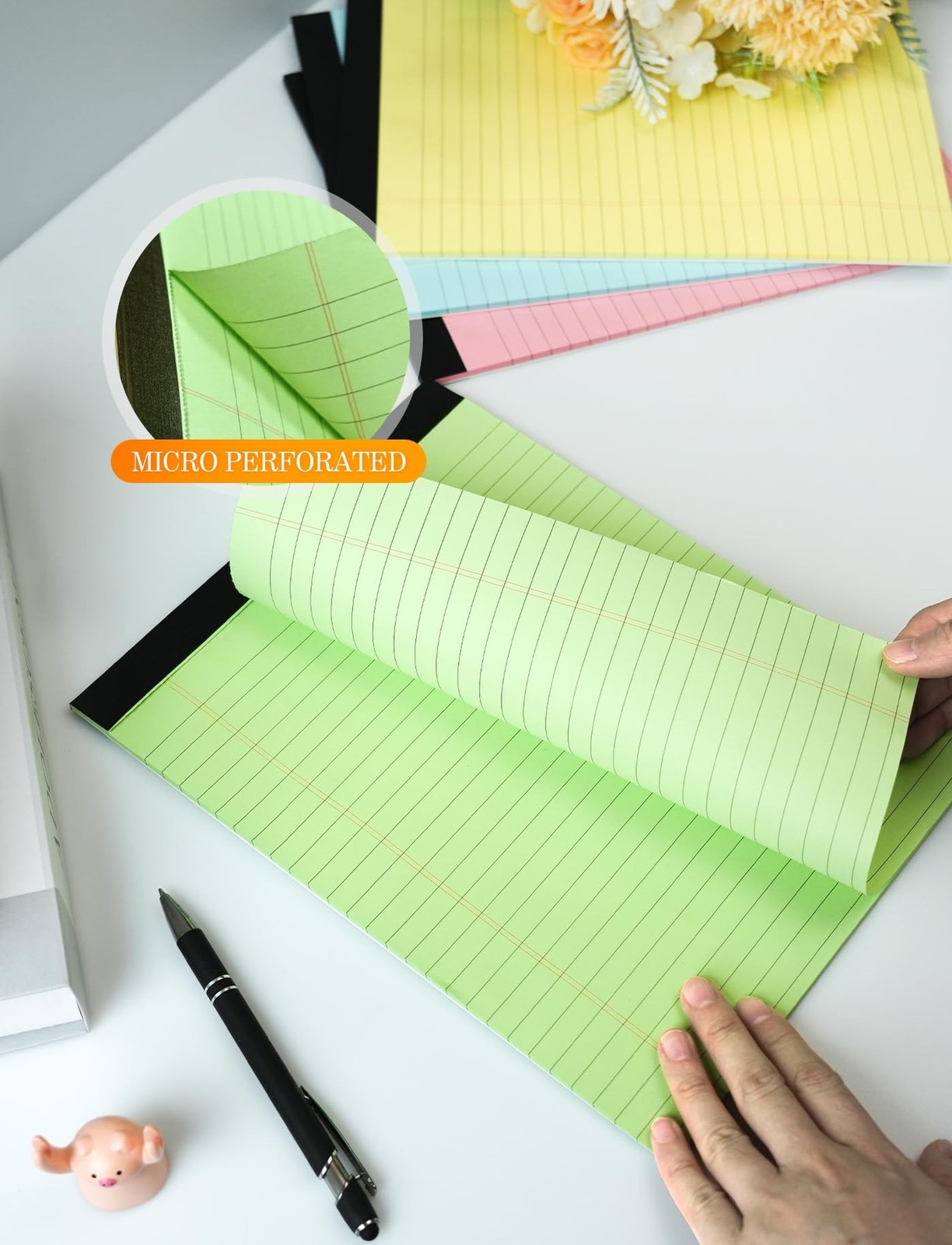 6 Pack Legal Pads 8.5 x 11, Colored Legal Pads Wide Ruled, Colored Note Pads …