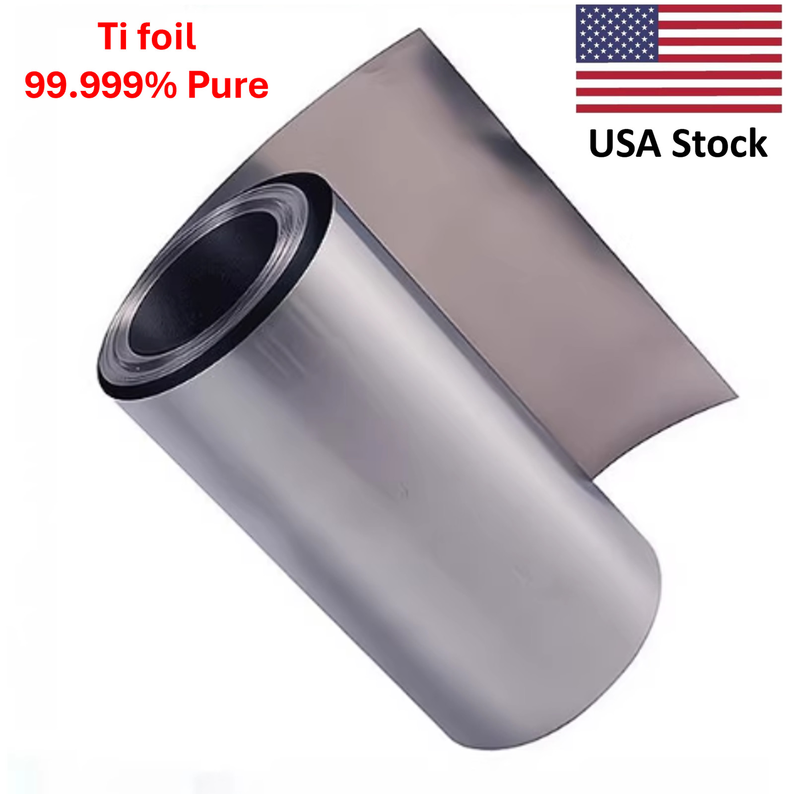 High Purity Titanium Foil Research Grade 99.999% Pure 3.3ft in Length