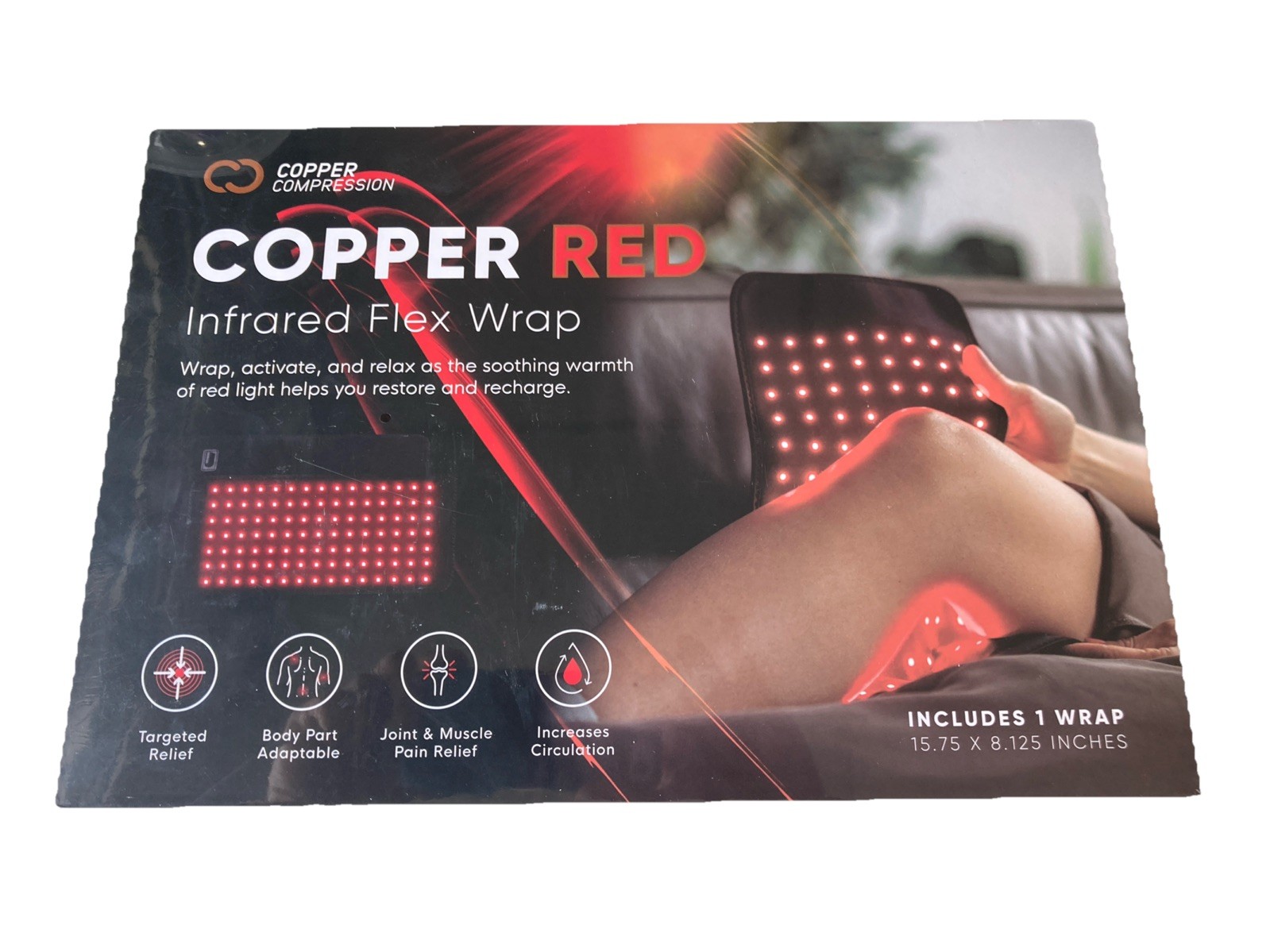 CopperRed™ by Copper Compression Infrared Flex Wrap Red Light Therapy Device….