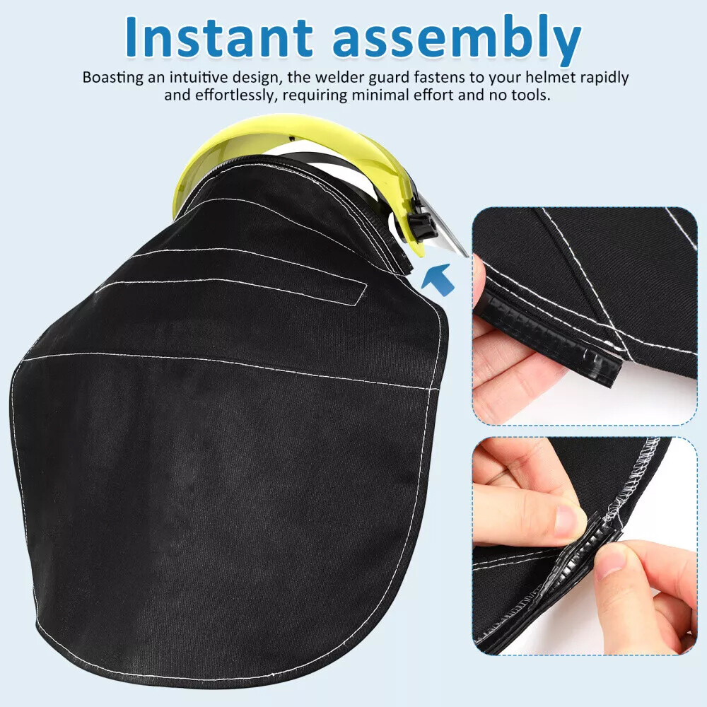Welding Helmet Cover,Helmet Extended Cover with Press Fit Seal,Compatible,Black