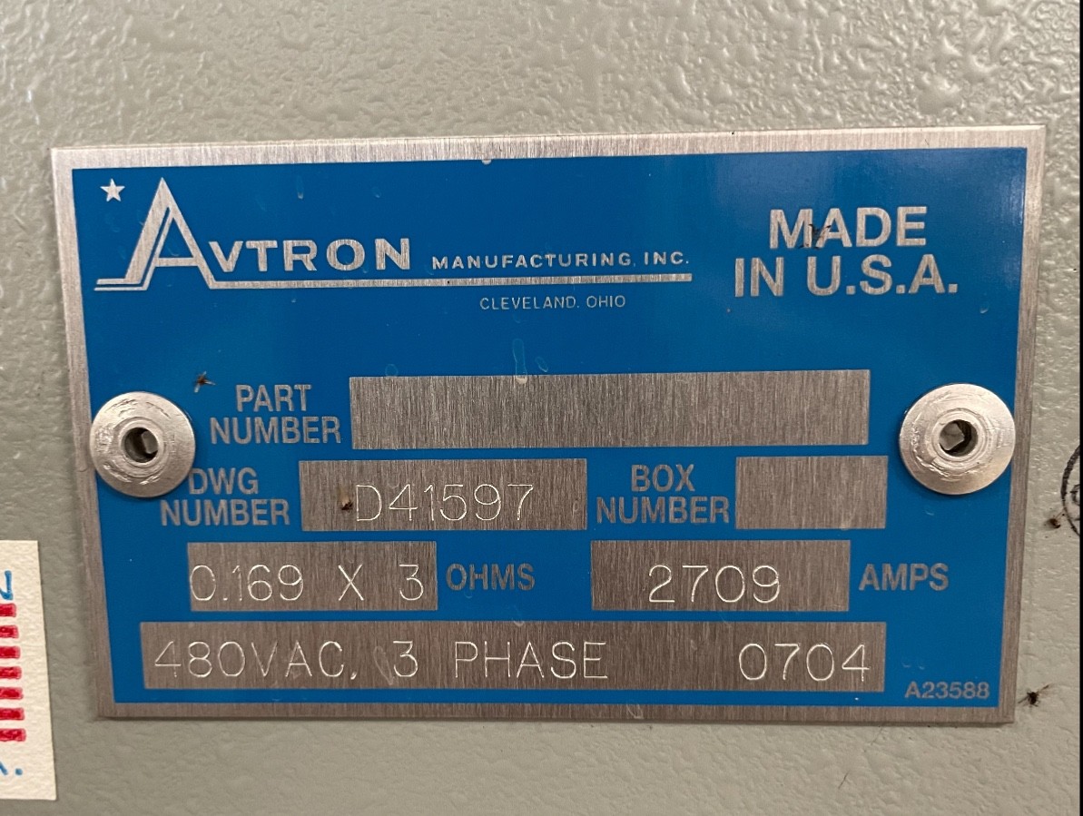 Avtron Load Bank 480v 3 PH Current Rating 2700 Amps Brand new 1 available