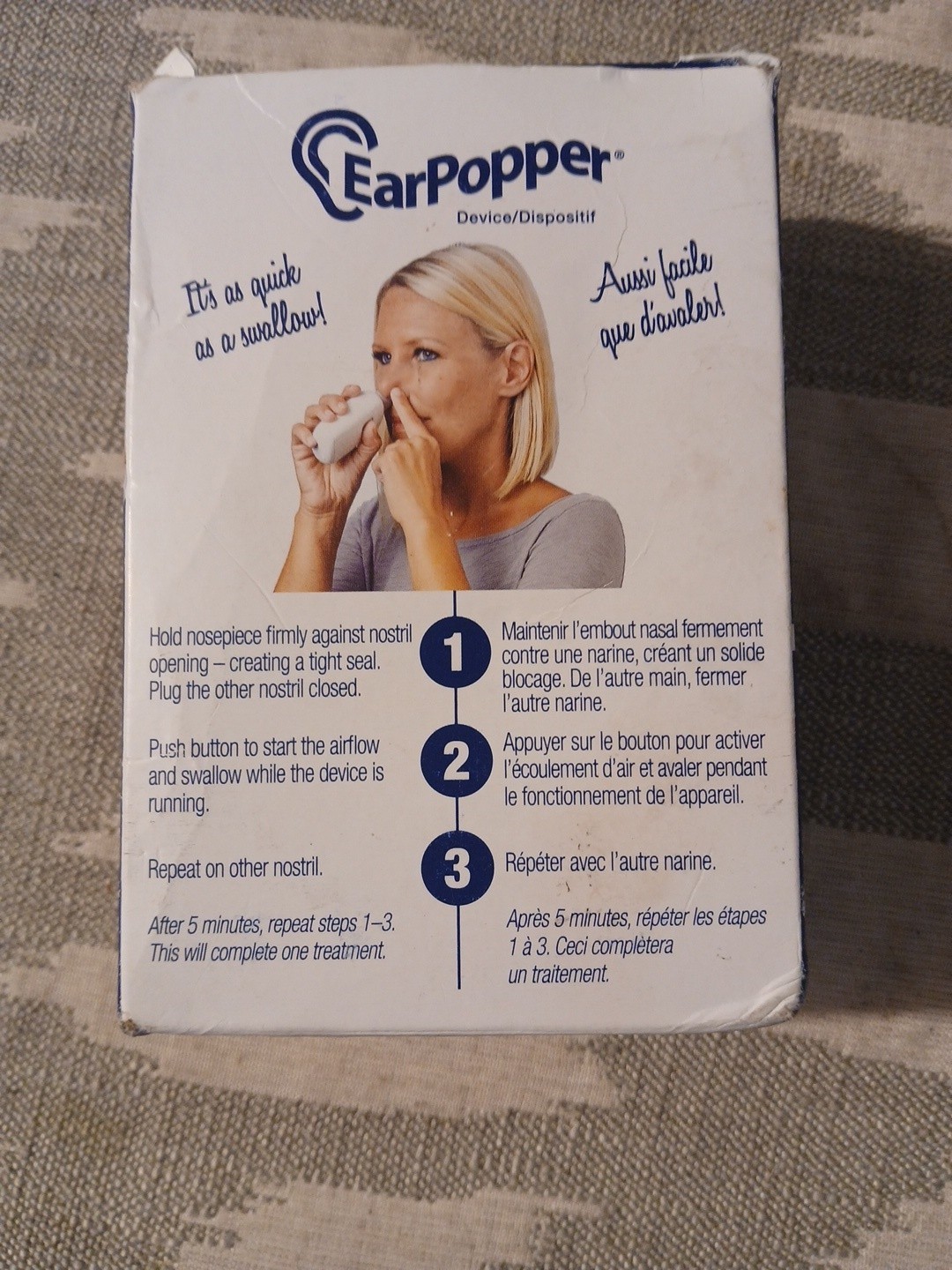 Earpopper Ear Pressure Relief Device for Flying, Swimming, NEW Open Box