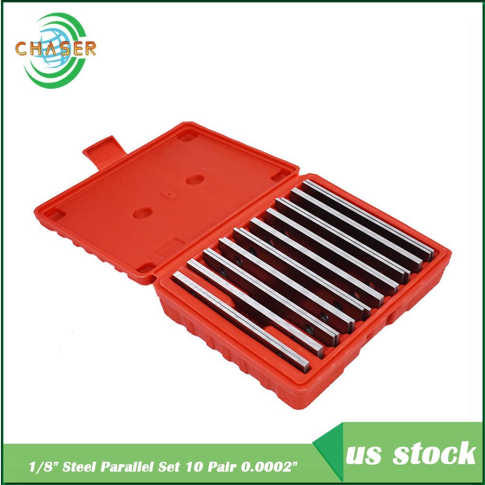 1/8″ STEEL PARALLEL SET 10 MATCHED PAIRS PARALLELS .0002″ HARDENED