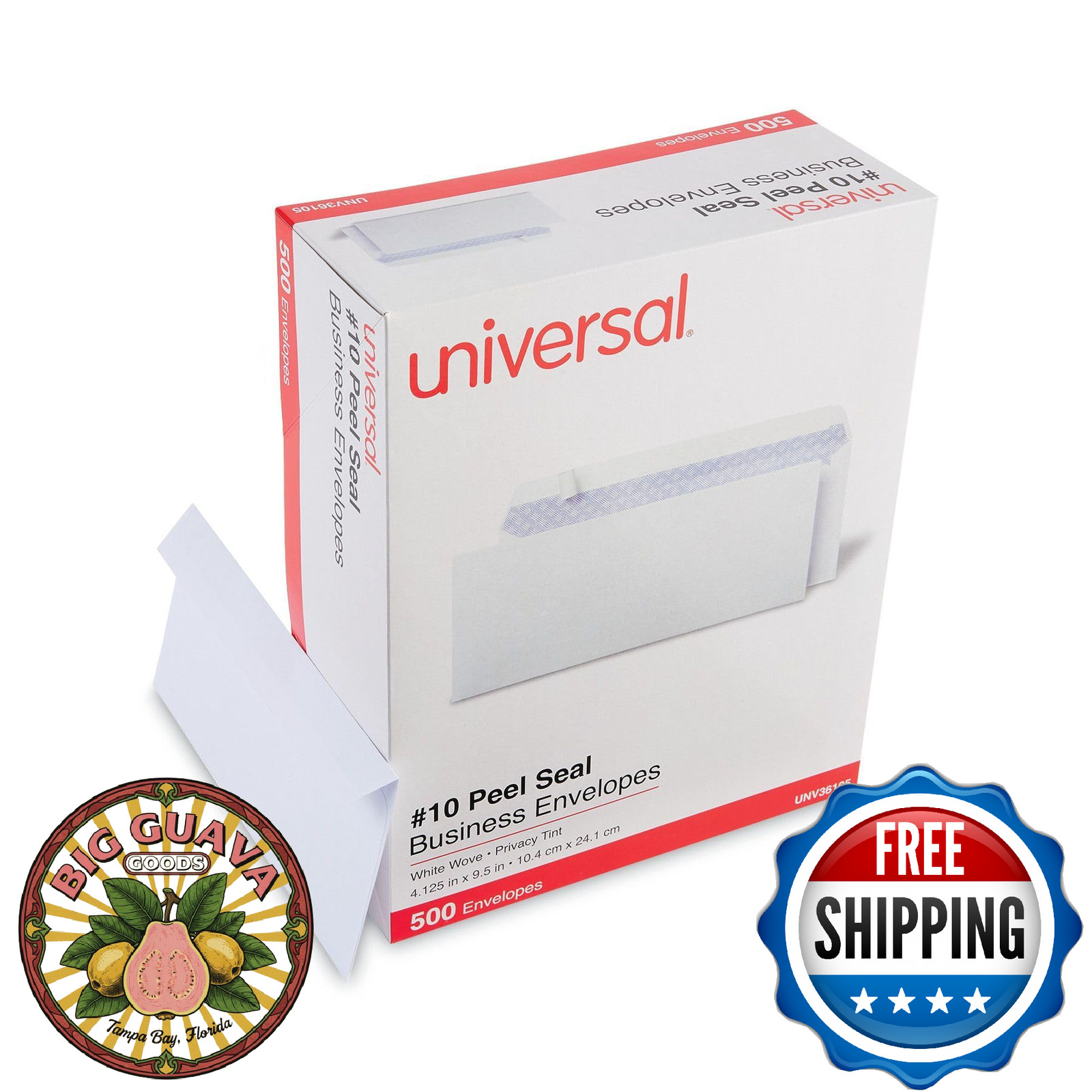 Universal UNV36105 4.25 x 9.63 in. No.10 Business White Envelope