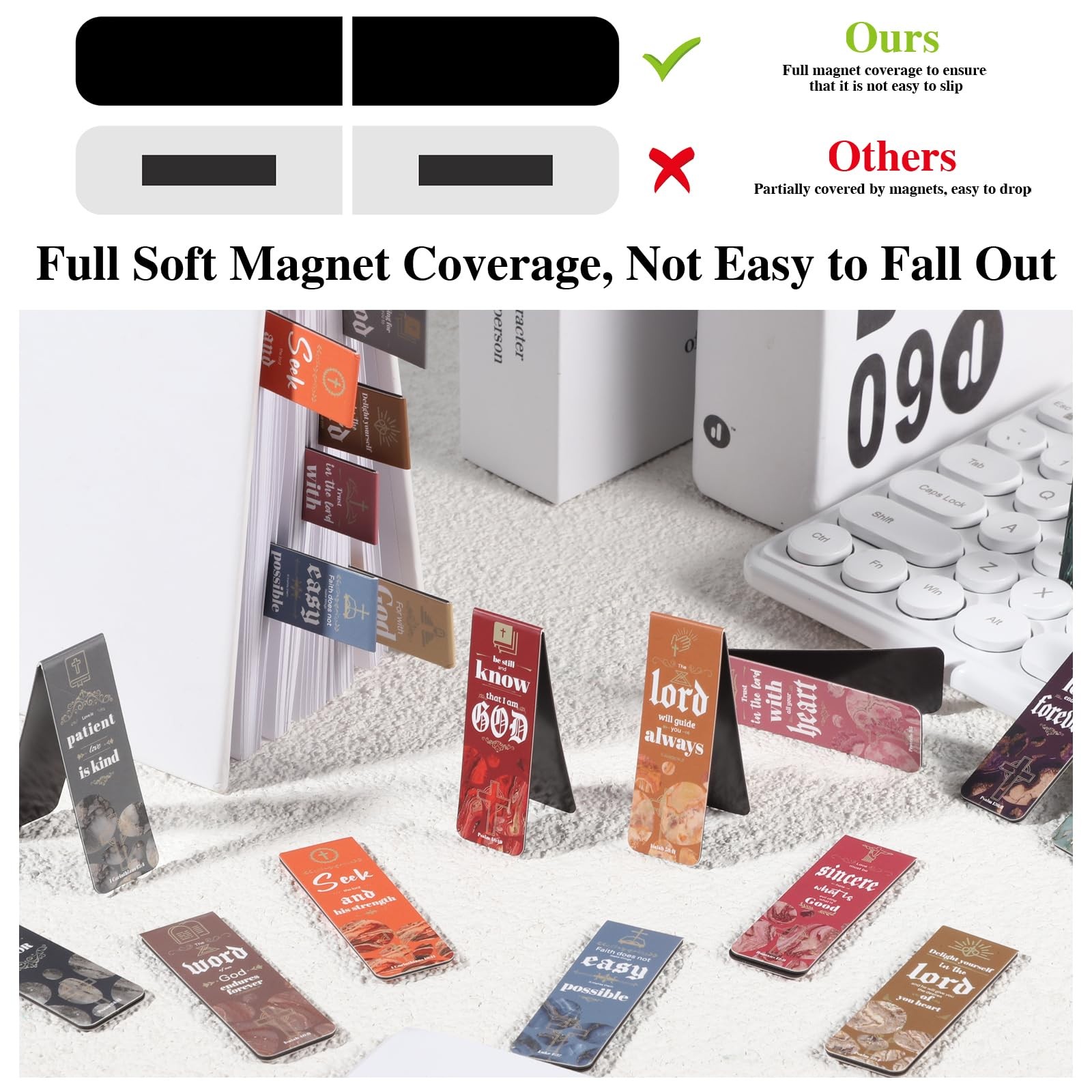 48 Pcs Bible Verse Magnetic Bookmarks Christian Page Markers 24 Styles