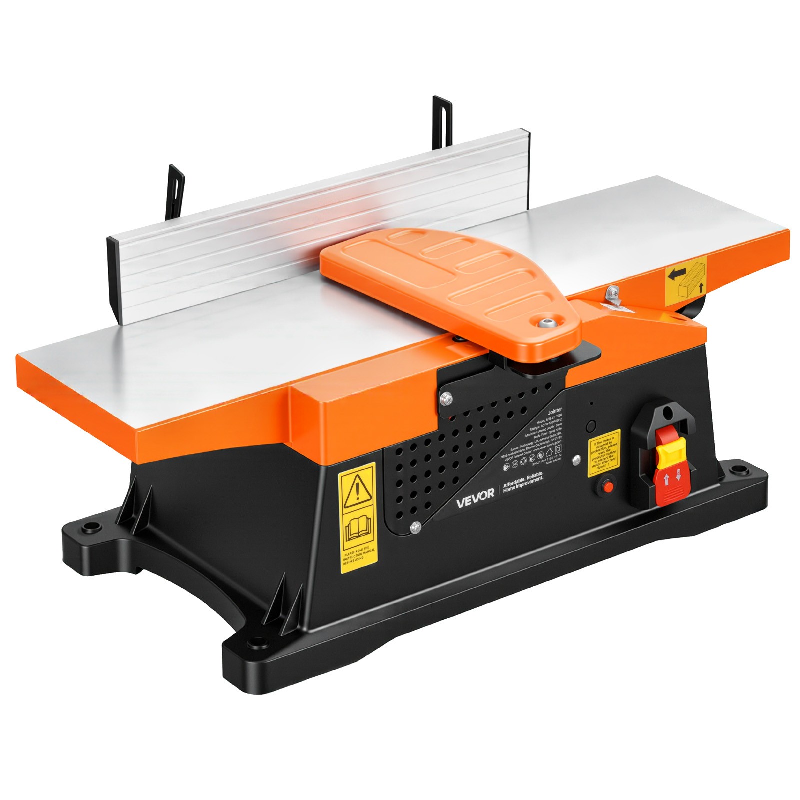 VEVOR Spiral Benchtop Jointer Bench Top Wood Jointer 6 in 12000 RPM 12-Blade