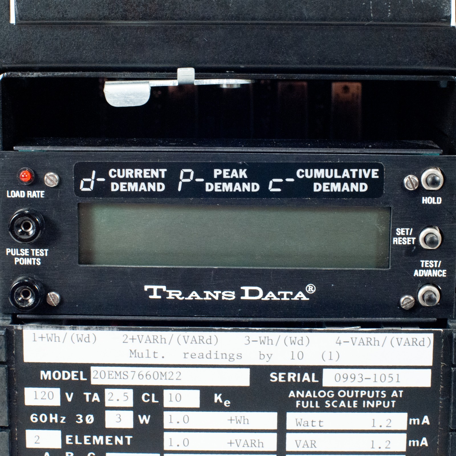 TRANSDATA 20EMS7660M22 Power Meter 120v / 60Hz – Untested but 100% guaranteed