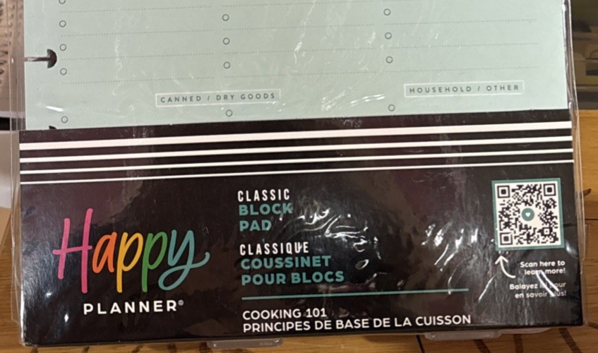 Happy Planner COOKING 101 Shopping List Classic Block Notepad 100 SHEET Sold Out