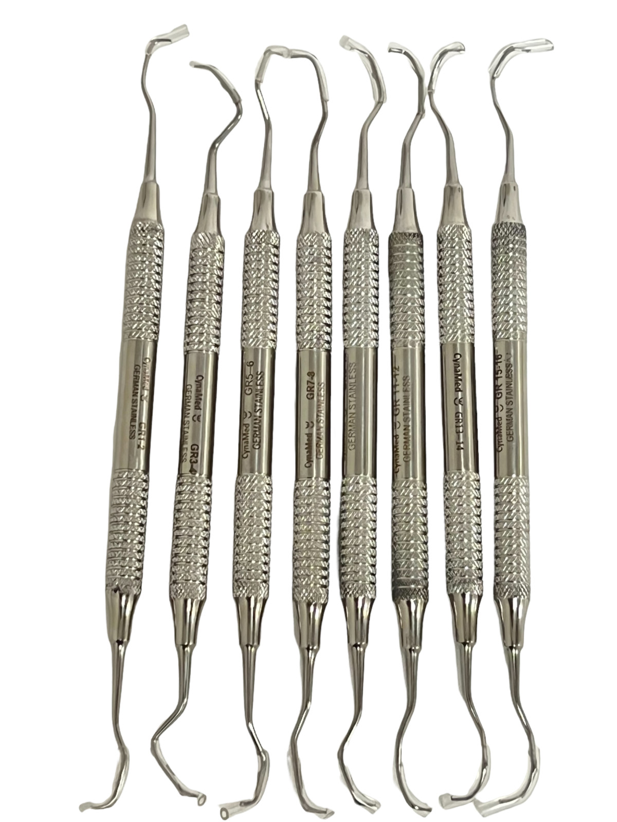 Dental Gracey Curettes 1/2 to 15/16 Periodontal Hollow Handle Steel Instruments