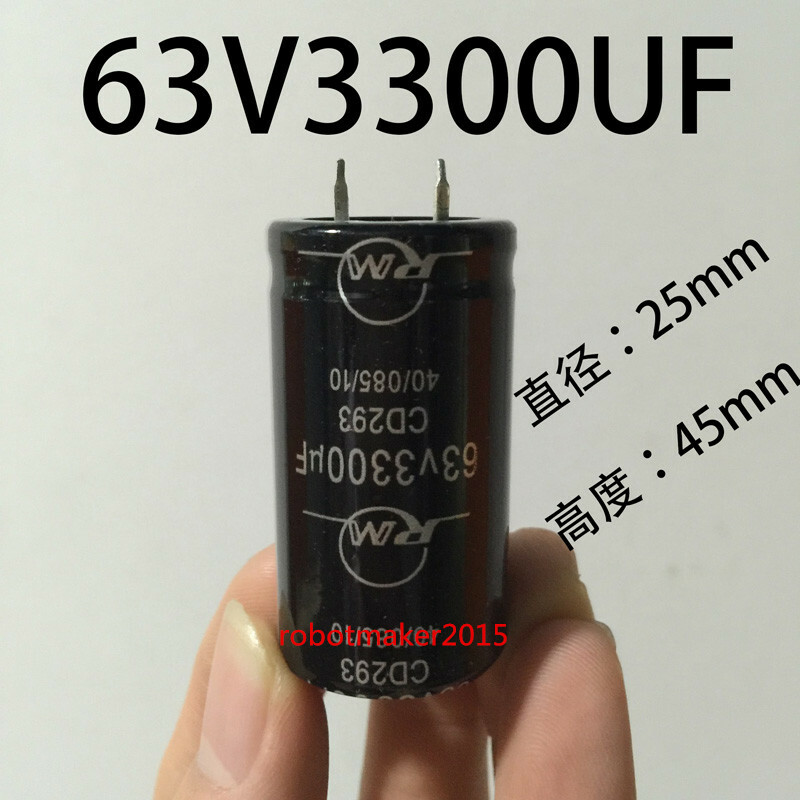2Pins 3300uf 3300mfd 63V 30*30 25*45 Electrolytic Capacitor CD296 Series 105℃