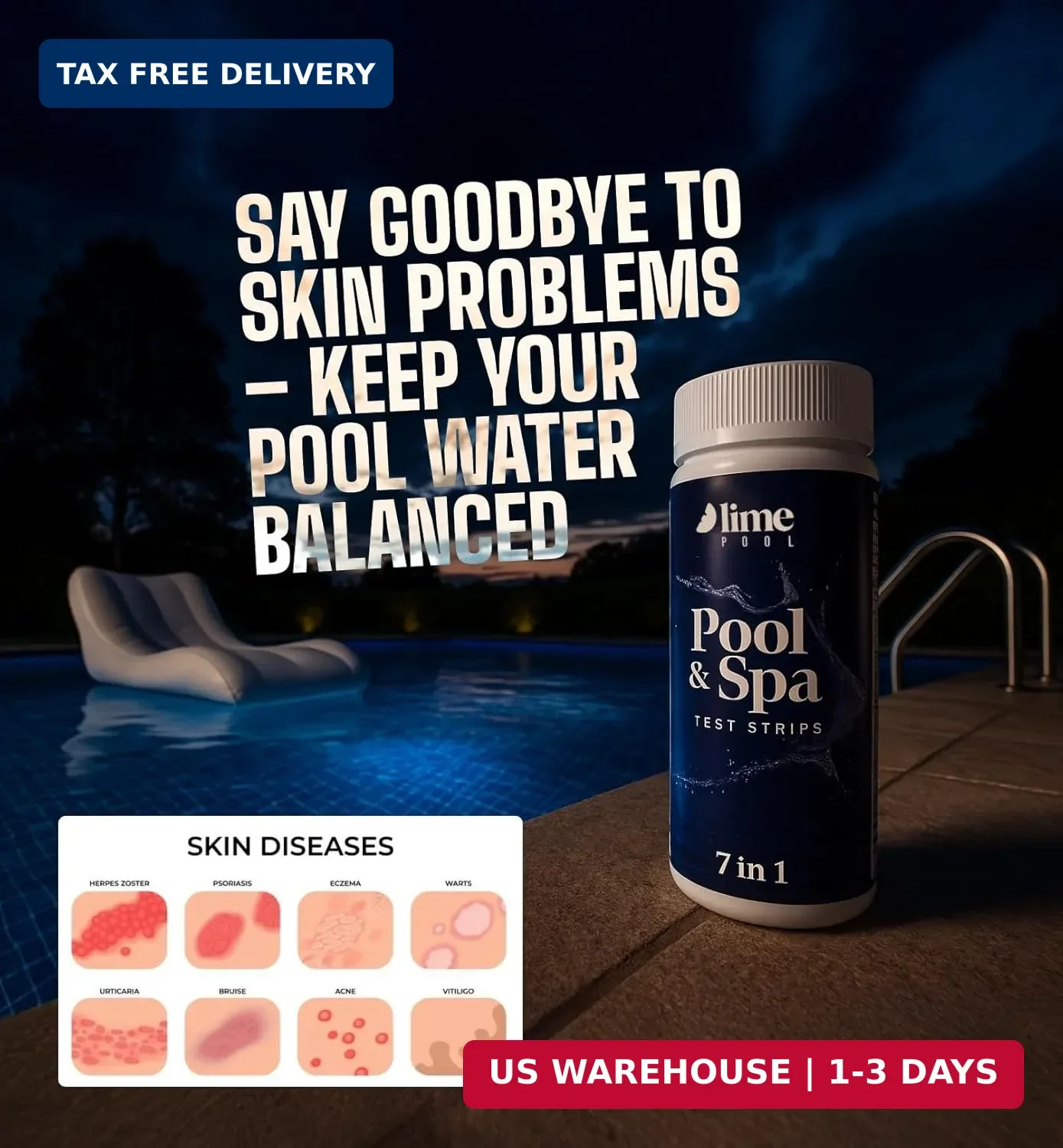 162 Pcs 7-Way Hot Tub, Spa & Pool Test Strips – Accurate Readings in 15 Seconds