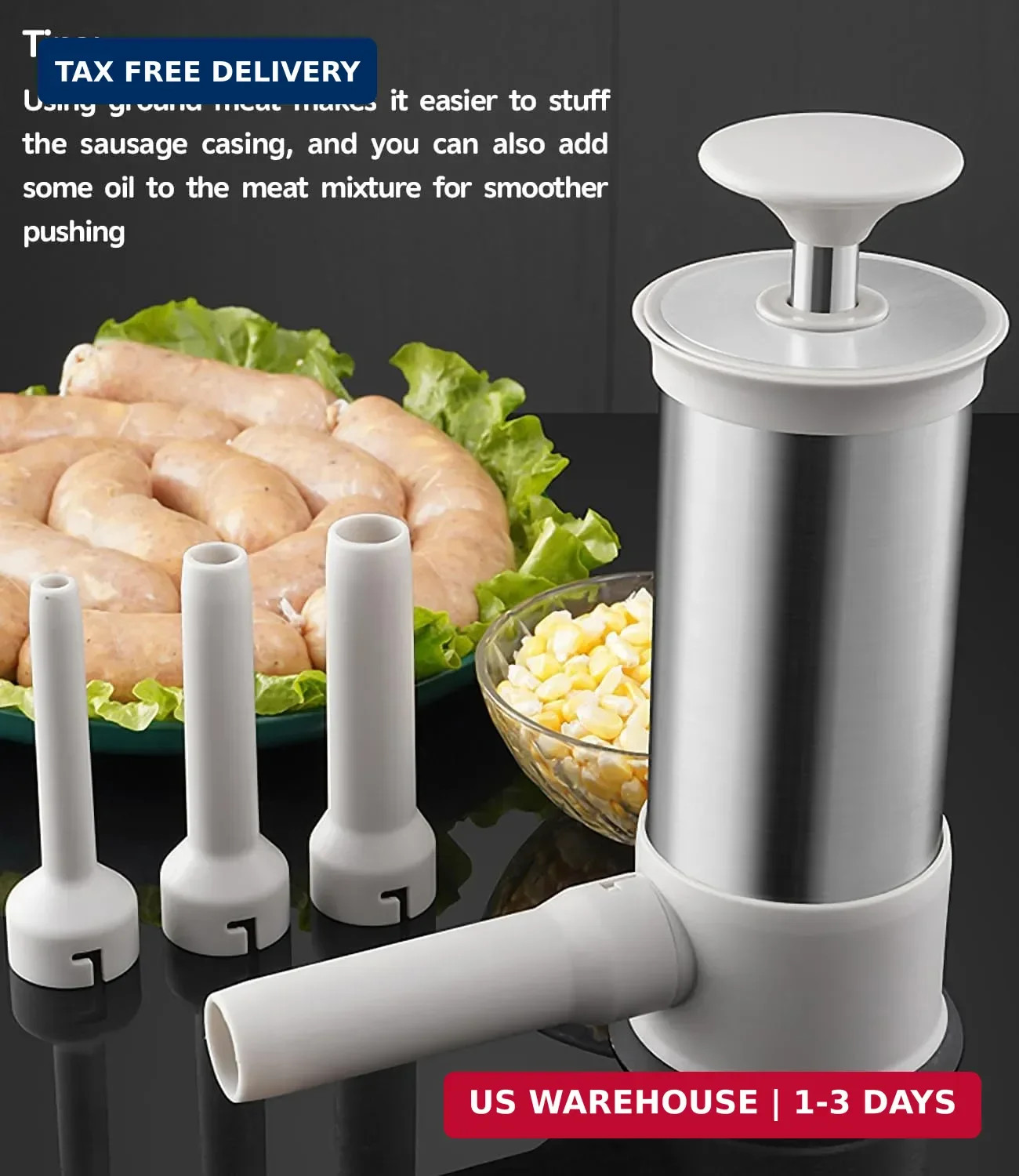 Sausage Stuffer Machine Vertical Sausage Maker, 2025 New Stainless Steel Homemad