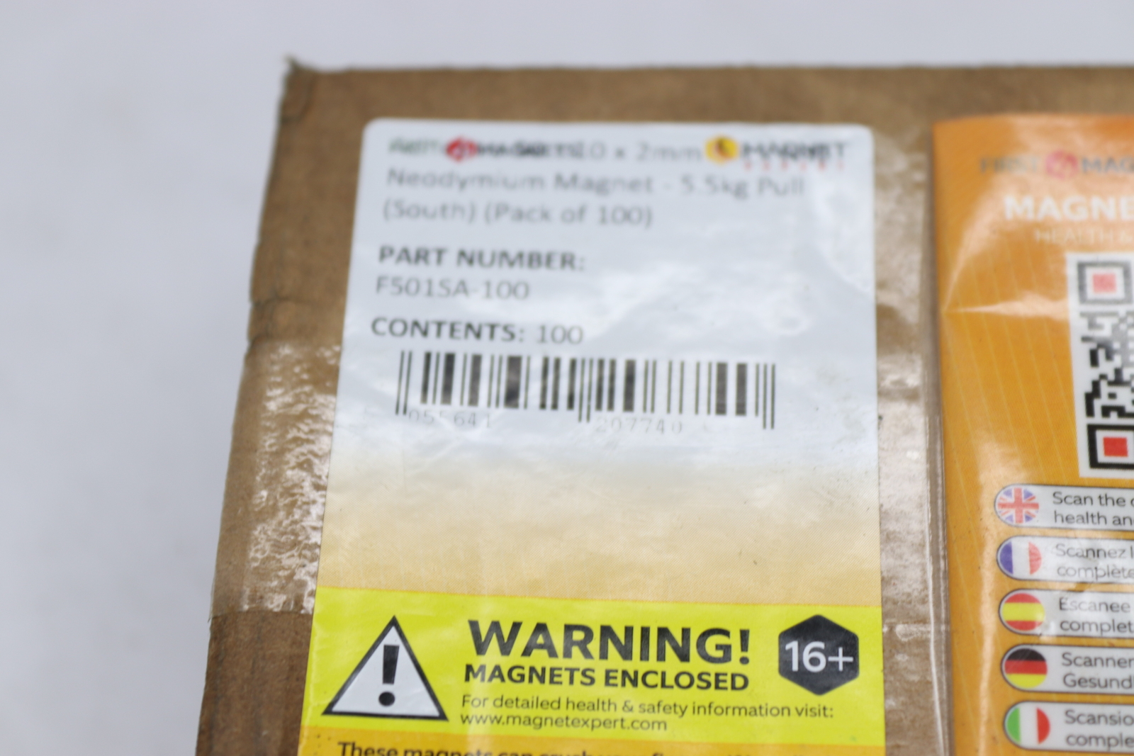 (100-Pk) Magnet Expert Adhesive N42 Neodymium Magnet 5.5kg 50 x 10 x 2 M Thick