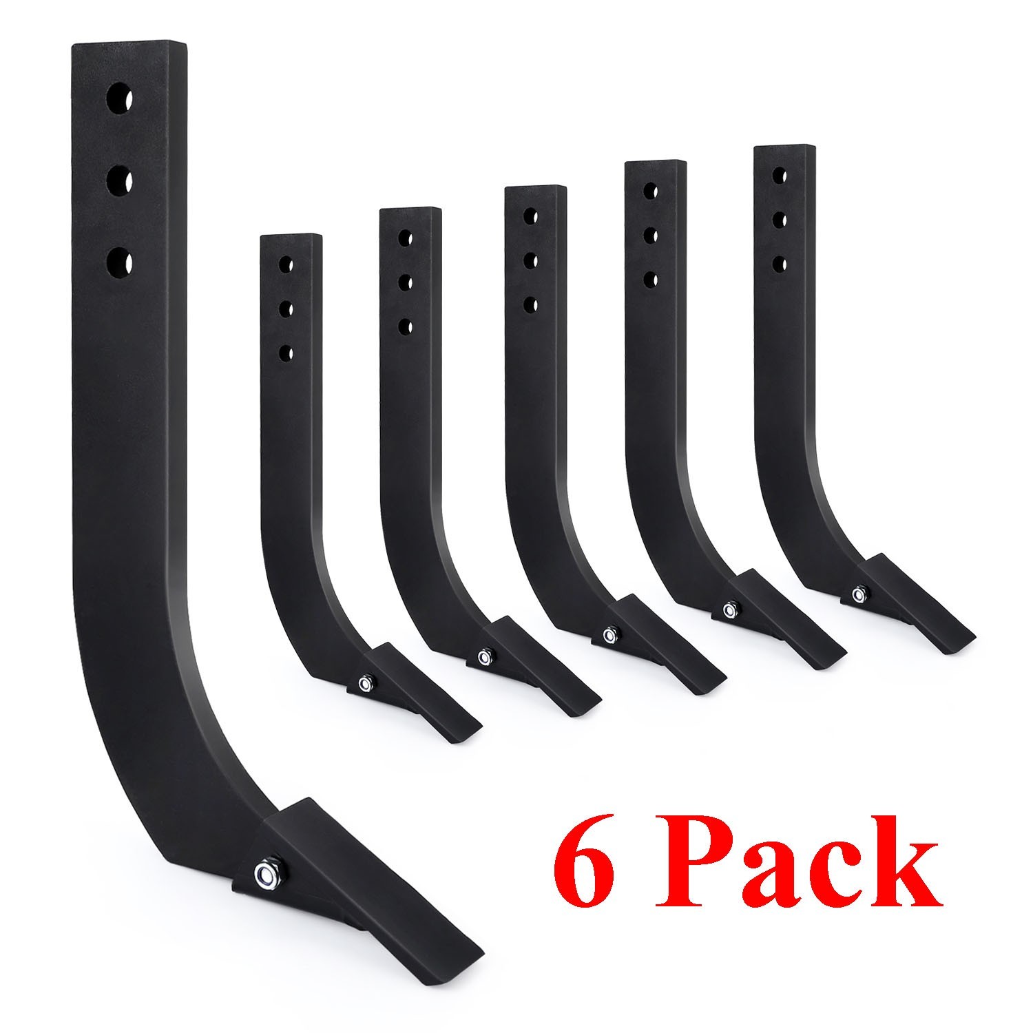 6 Pack 3 Holes Box Scraper Shank 16” Box Blade Shank Scarifier Shanks Teeth