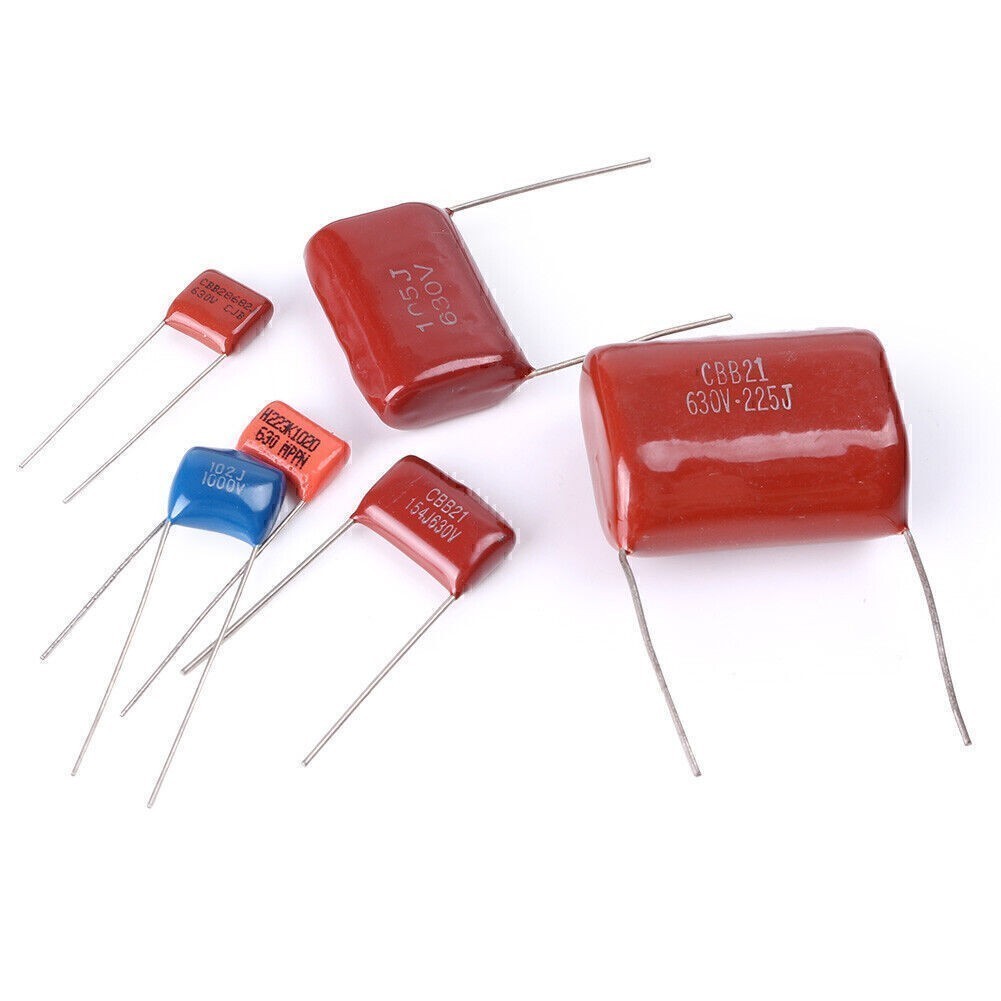 200 Pcs 630V 0.001uf~2.2uf CBB Metal Film Capacitors Assortment Kit 25 values