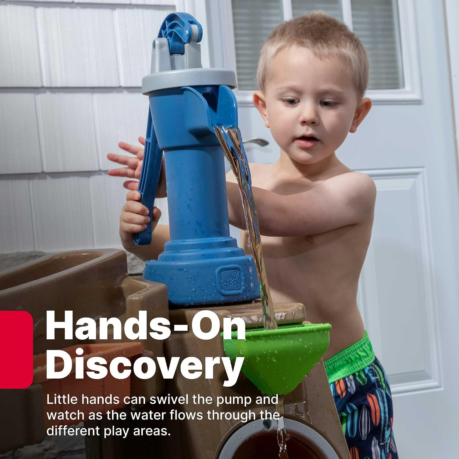 Step 2 Pump & Splash Discovery Pond Water Table, Kids Water Sensory Activity Poo