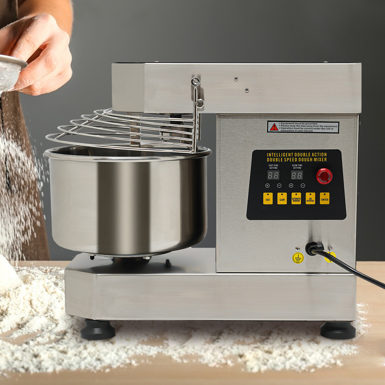 12Qt 2-Speed Commercial Food Mixer Electric Dough Mixer Pizza Bakery Mixer 750W