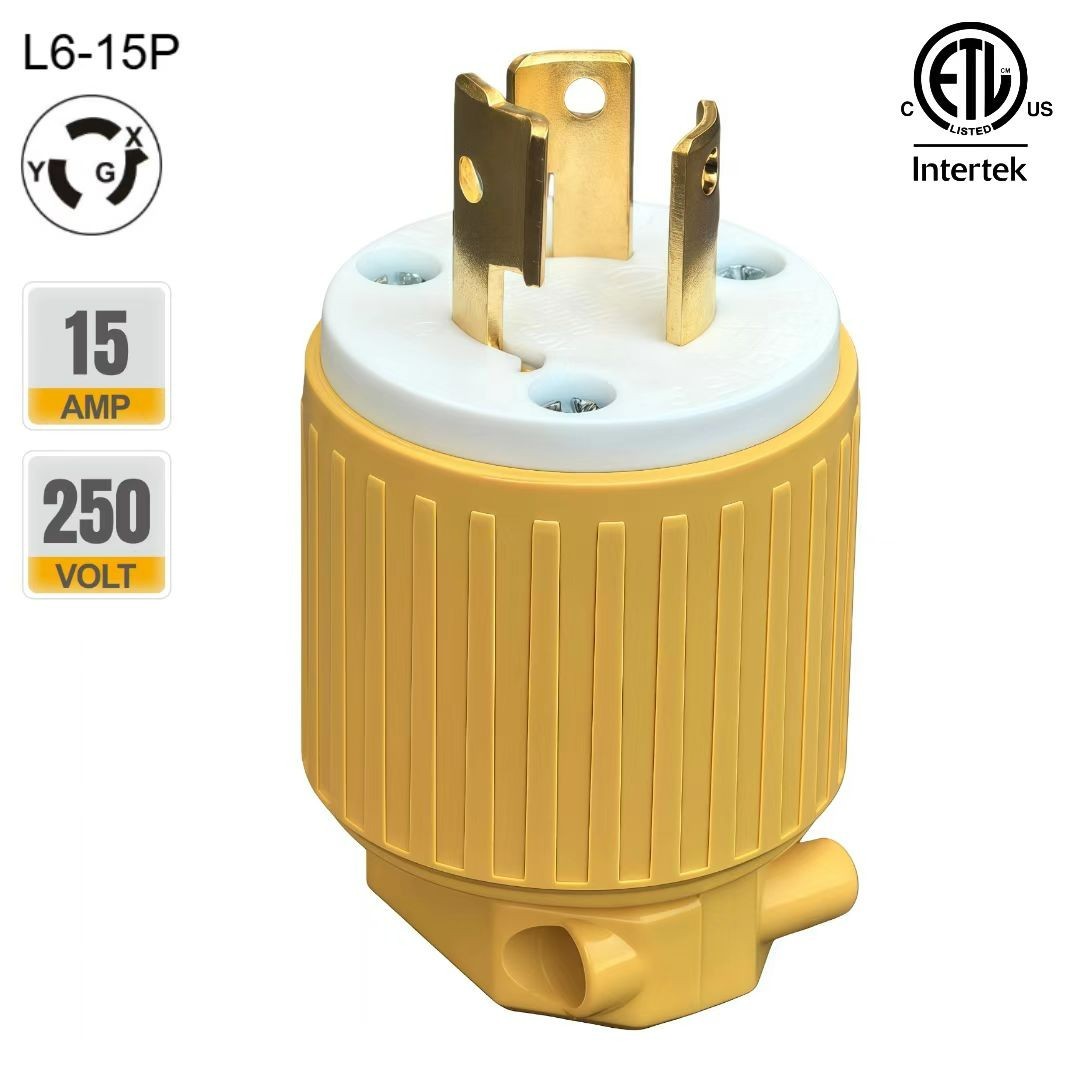 ETL Listed NEMA L6-15P Locking Plug 15Amp 250Volt Twist-Lock Male AC Connector