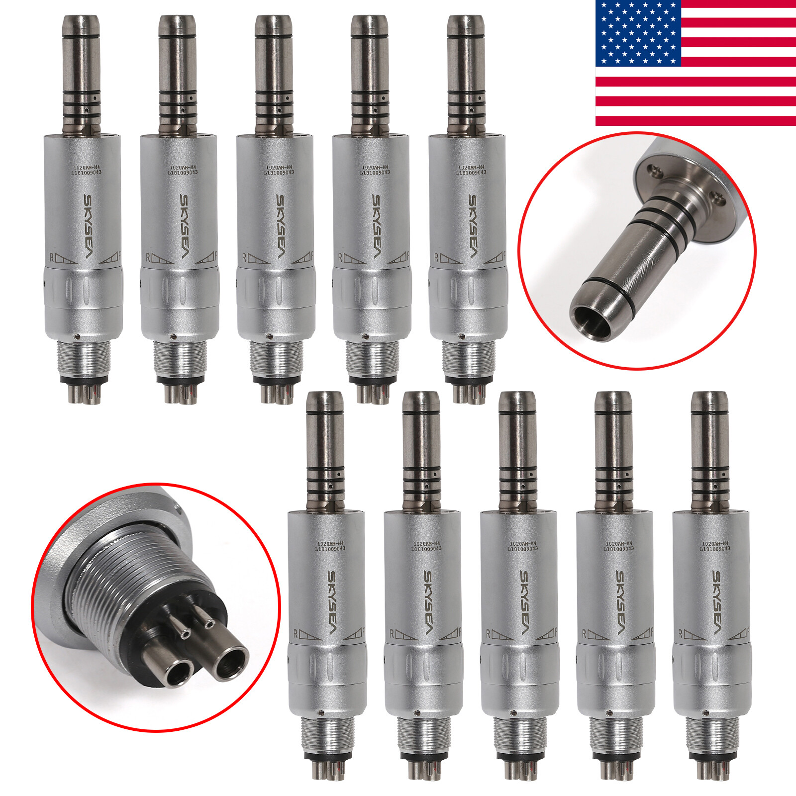 1-10 Kavo Style Dental Inner Water Low Speed Air Motor Handpiece E-type 4Hole EI