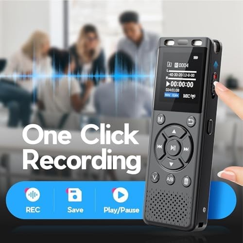 Tonfarb 64GB Digital Voice Recorder with Playback,Audio Recording Device for Lec