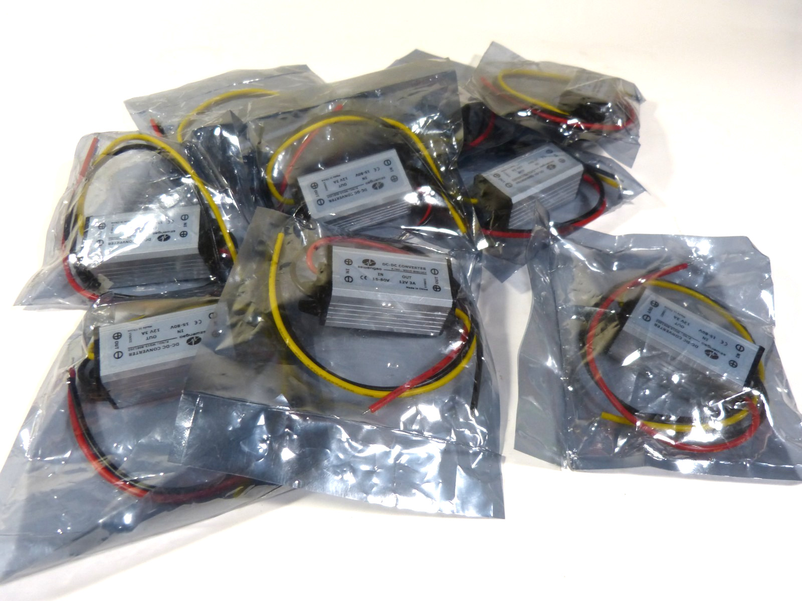 Lot of 9, 15-80V In To 12V Out 3A 36W DC-DC Waterproof Buck Converter Module