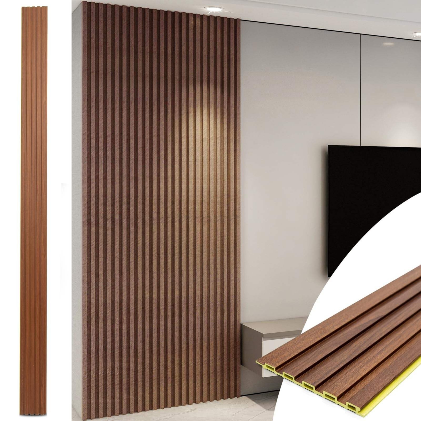 Hot Selling Wpc Wood Interior Decoration Fluted Wall Panels Decorative Slat Wall