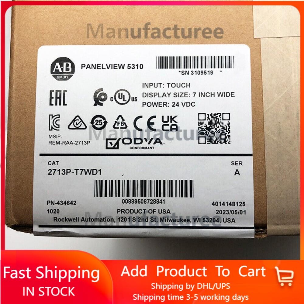 2713P-T7WD1 New AB Sealed PanelView 5310 Graphic Terminal 2713PT7WD1 US Free Tax