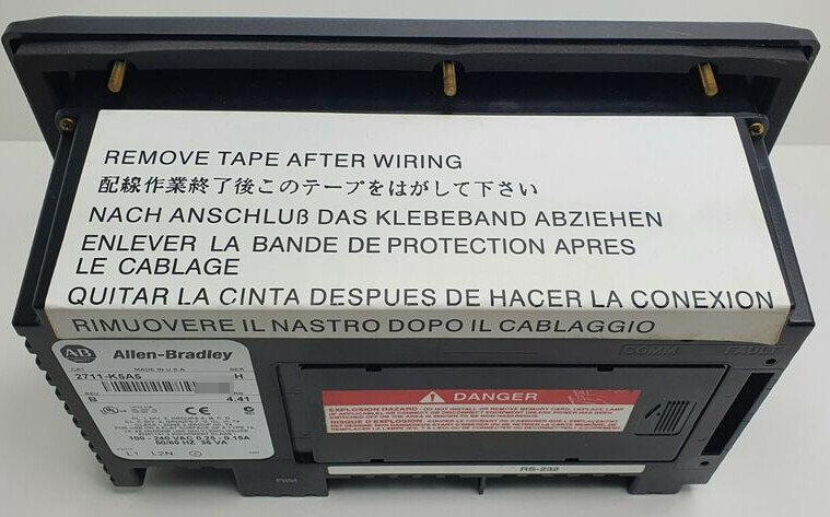 Surplus AB 2711-K5A5 /H PanelView 550 Mono Key RS-232 (DH-485) FRN 4.41
