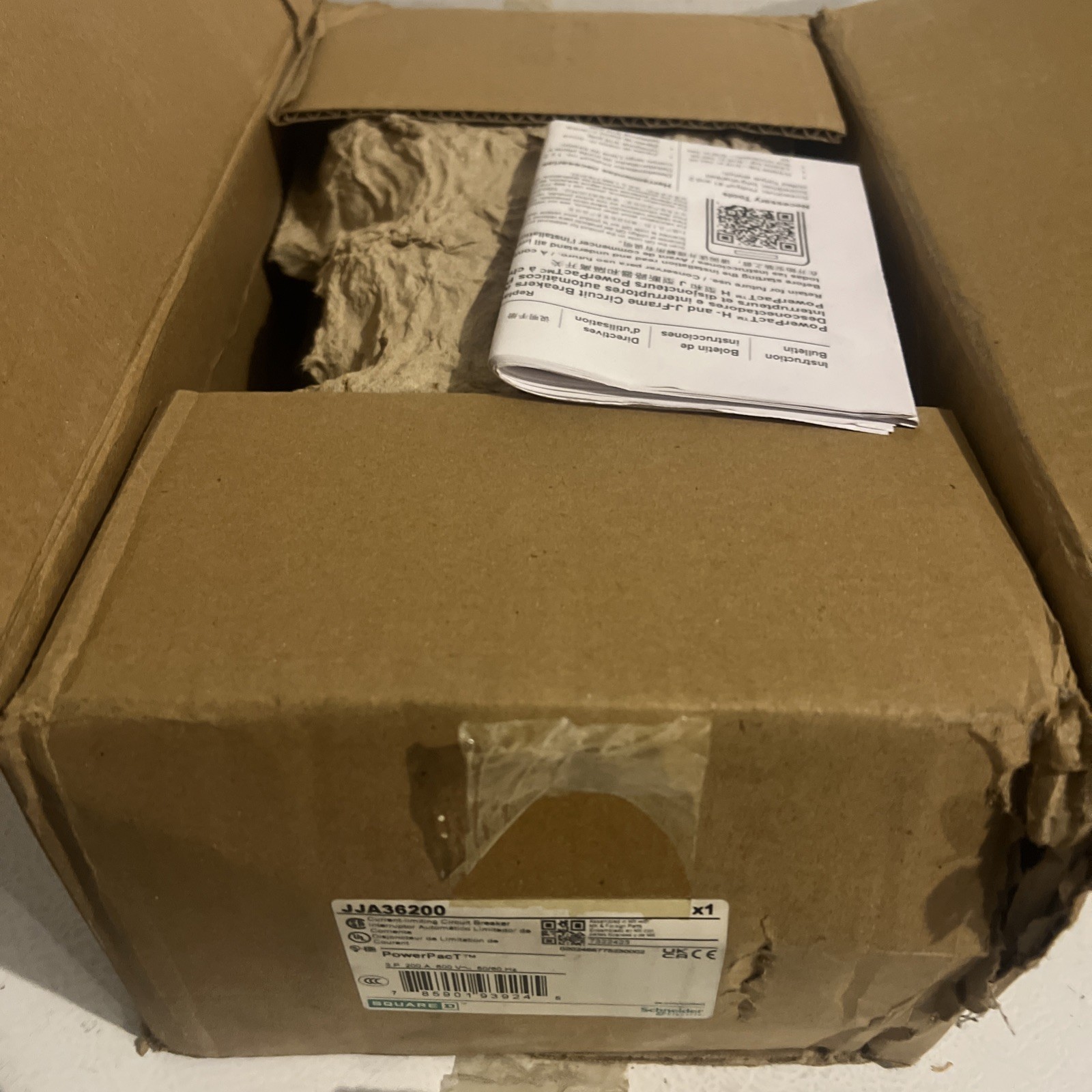 Square D JJA36200 200A 3 Pole 600V I-Line Power-Pact Circuit Breaker NEW-no box