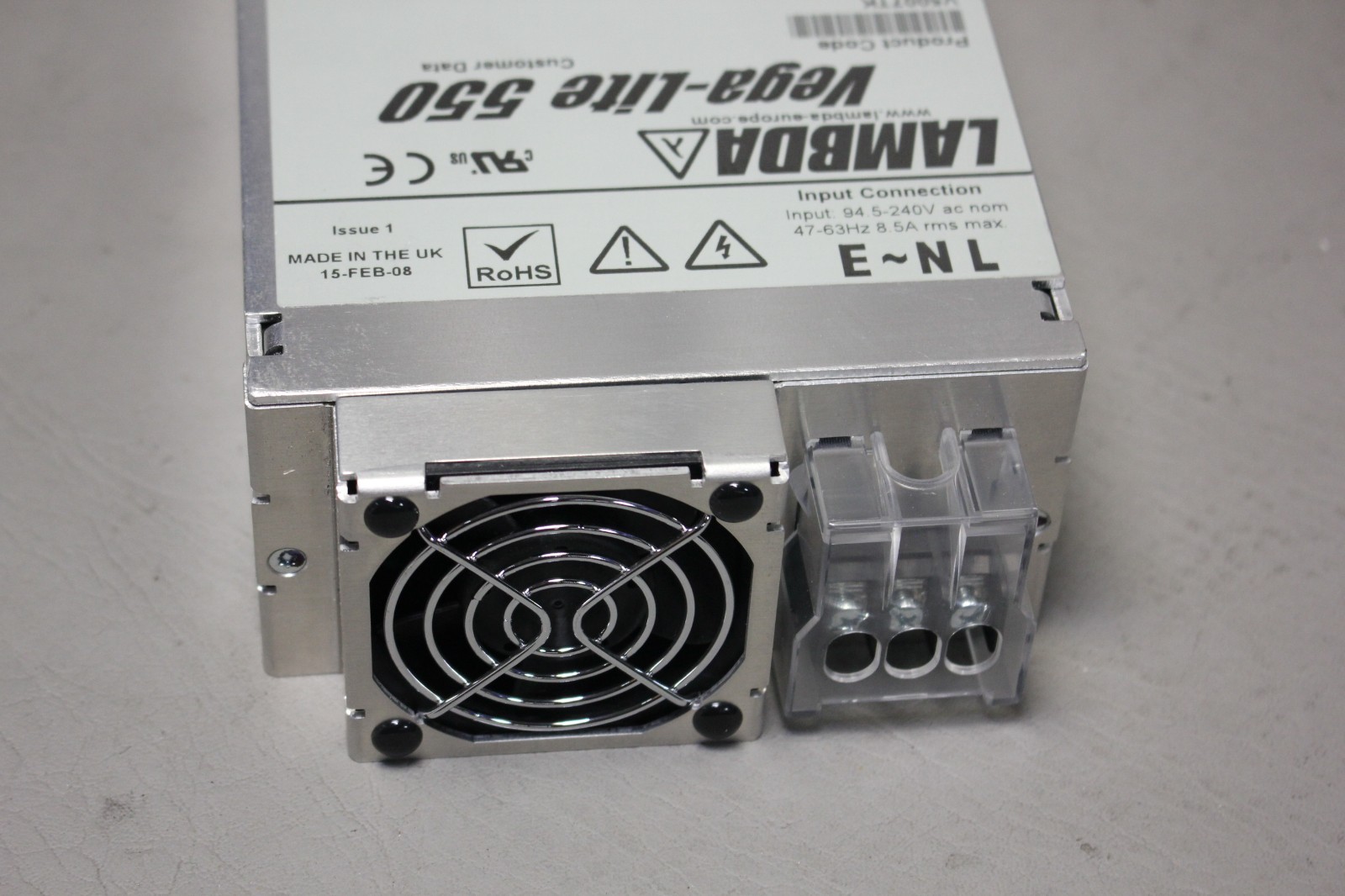 LAMBDA VEGA-LITE 550 POWER SUPPLY 15.0V 18A