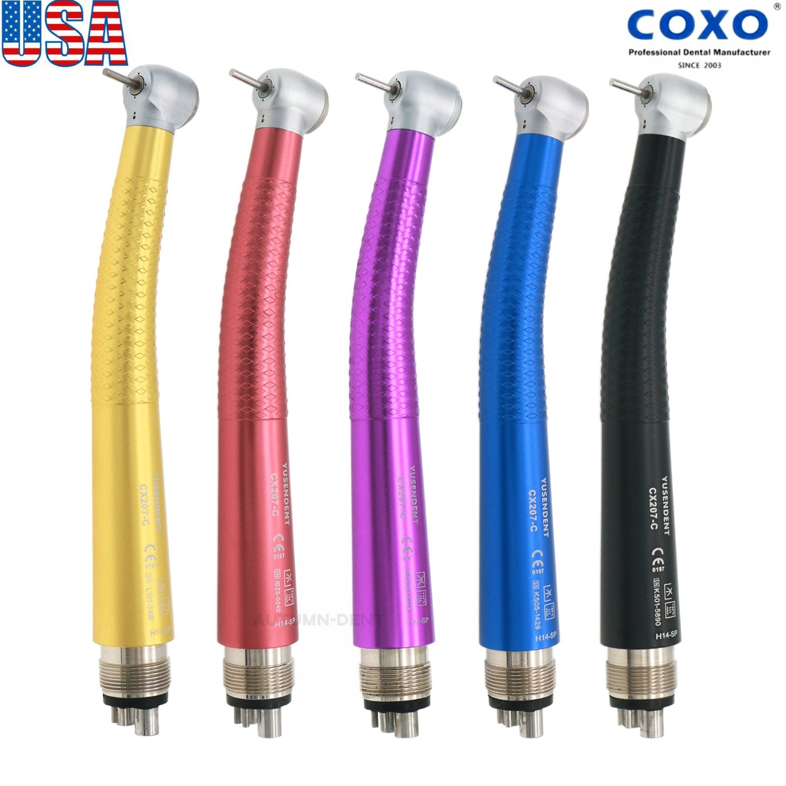 US COXO Dental Fiber Optic Handpiece High Speed Turbine For Kavo NSK Coupler