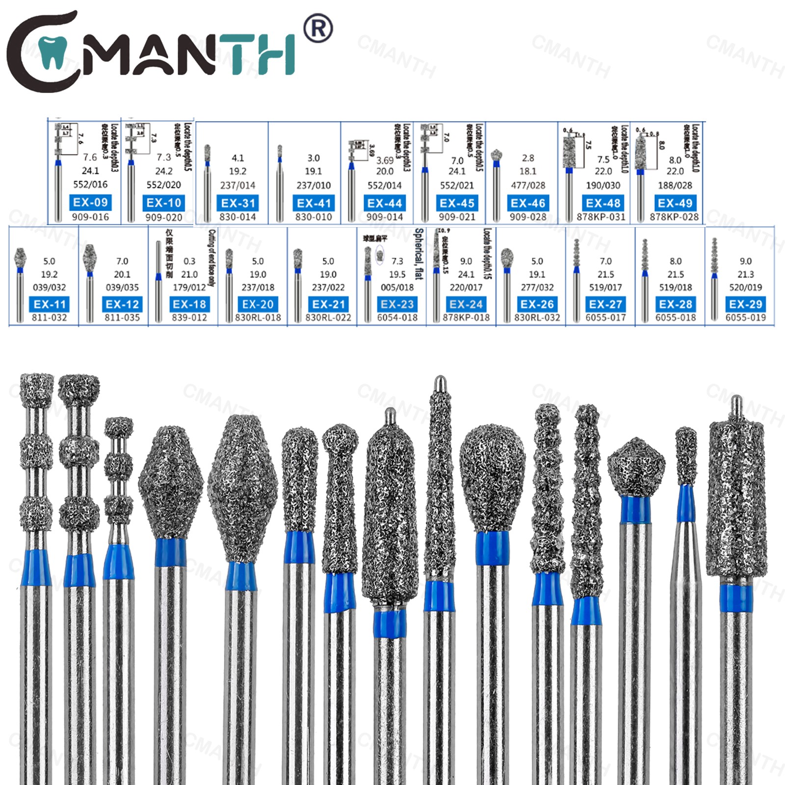 Dental Diamond Burs Dentistry Strawberrie FG 1.6mm Polishing Bur For High Speed