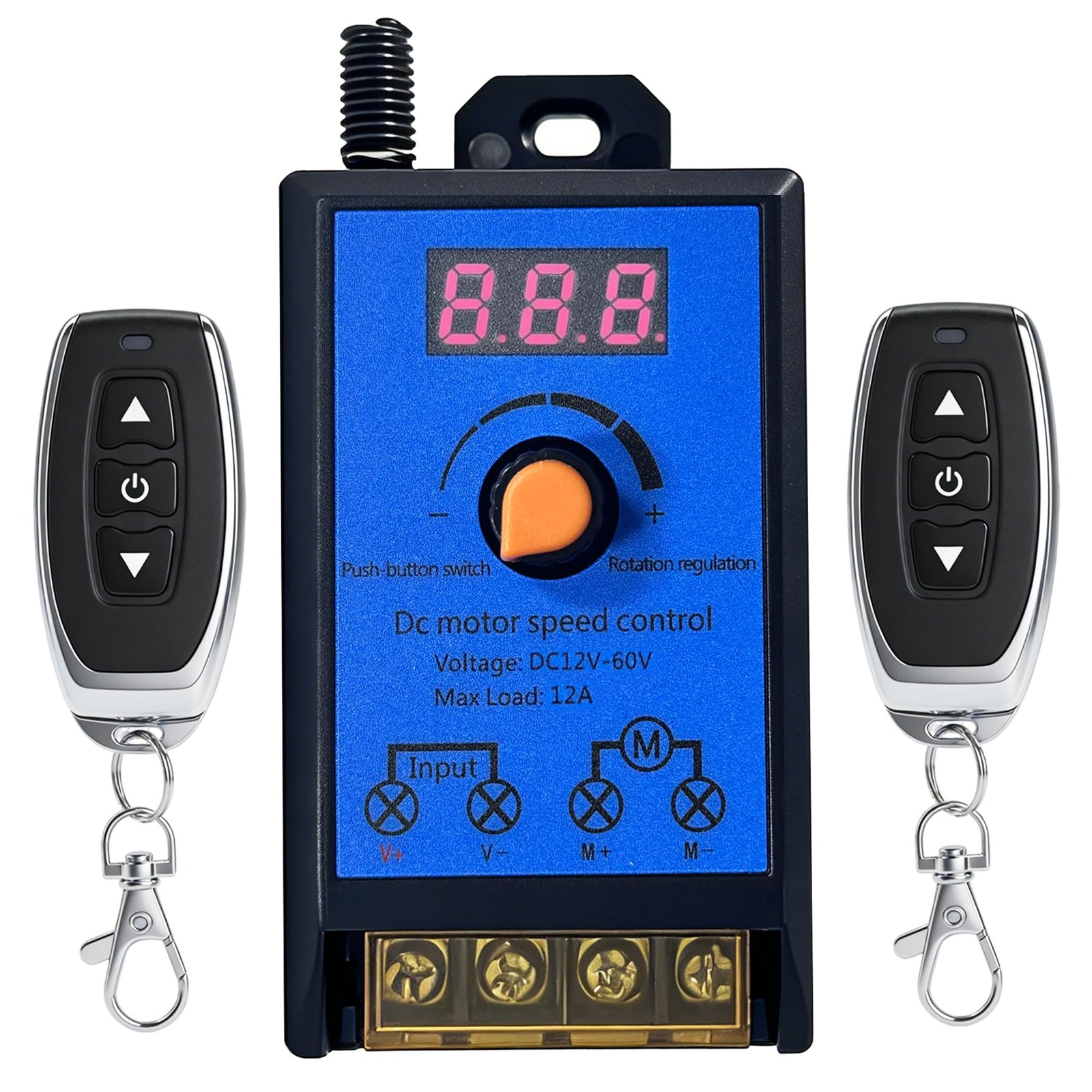 DC 12V60V 12A Motor Speed Controller with 2 Wireless Remotes,PWM Variable Spe…