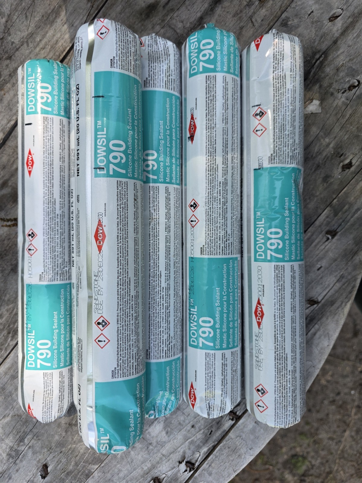 (10) DOWSIL 790 ( Bronze )Silicone Building Sealant Sausage Pack Silicone