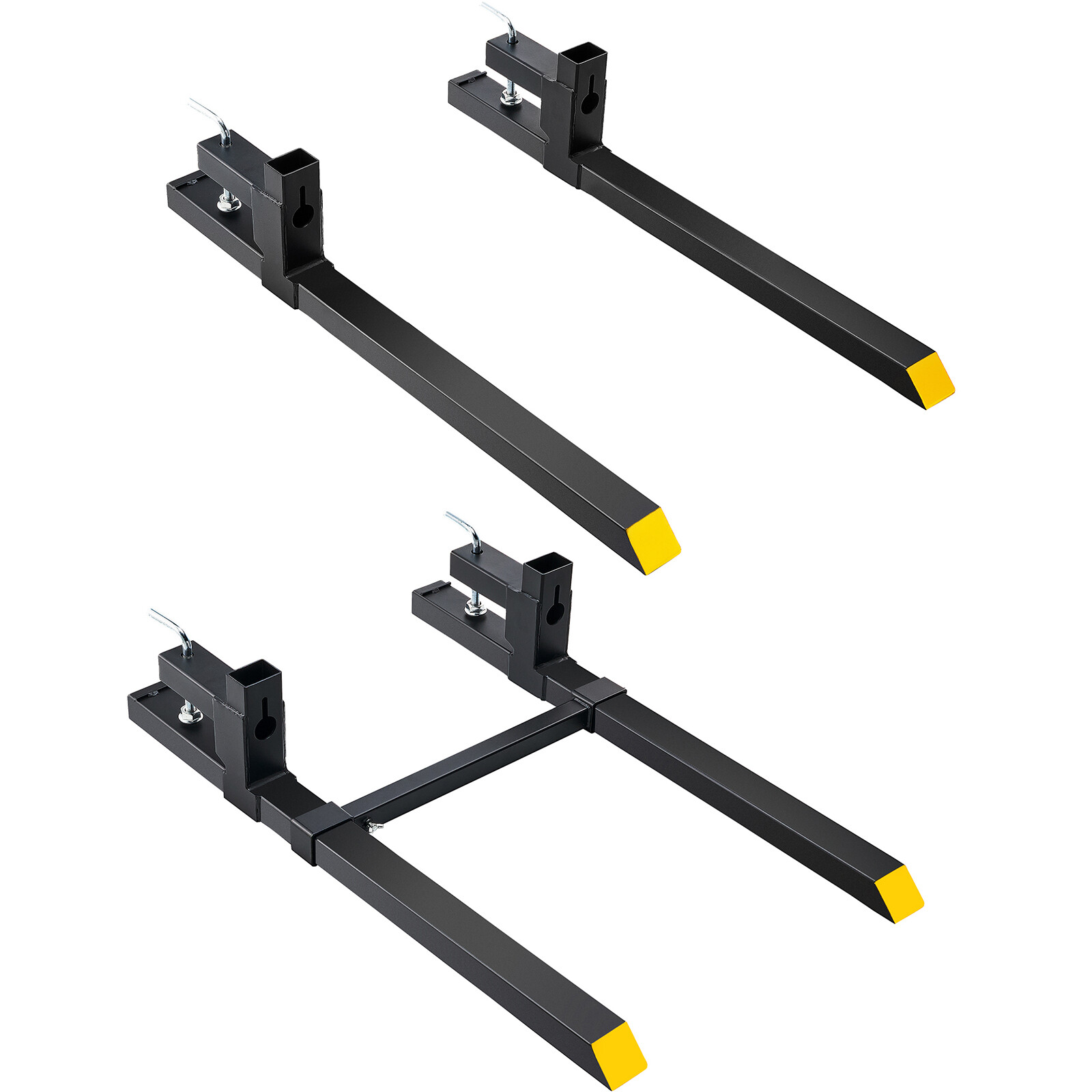 VEVOR Pallet Forks 2000/4000 lbs Bucket Clamp on Skid Steer Loader 43» 60»