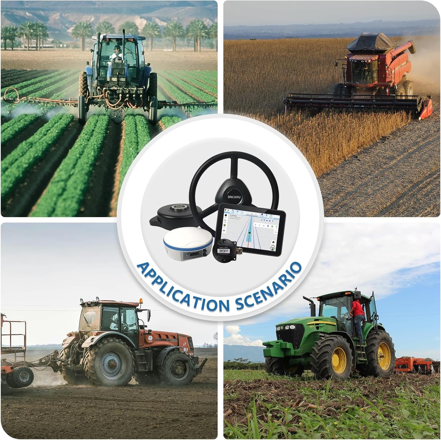 JY305 Tractor GNSS Autosteer System AB Line in Straight Curve A+ Pivot U-Turn