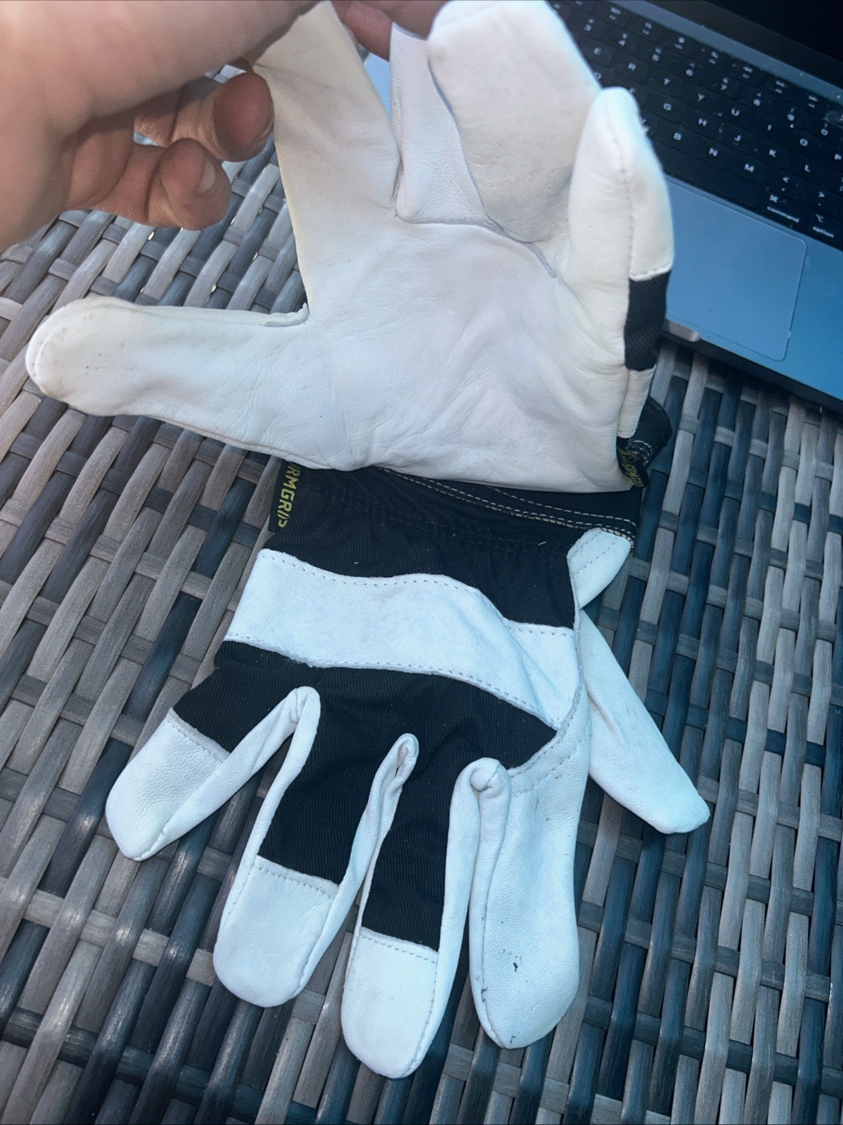 Firm Grip Goatskin Leather Palm Tough Working Gloves Sz Large