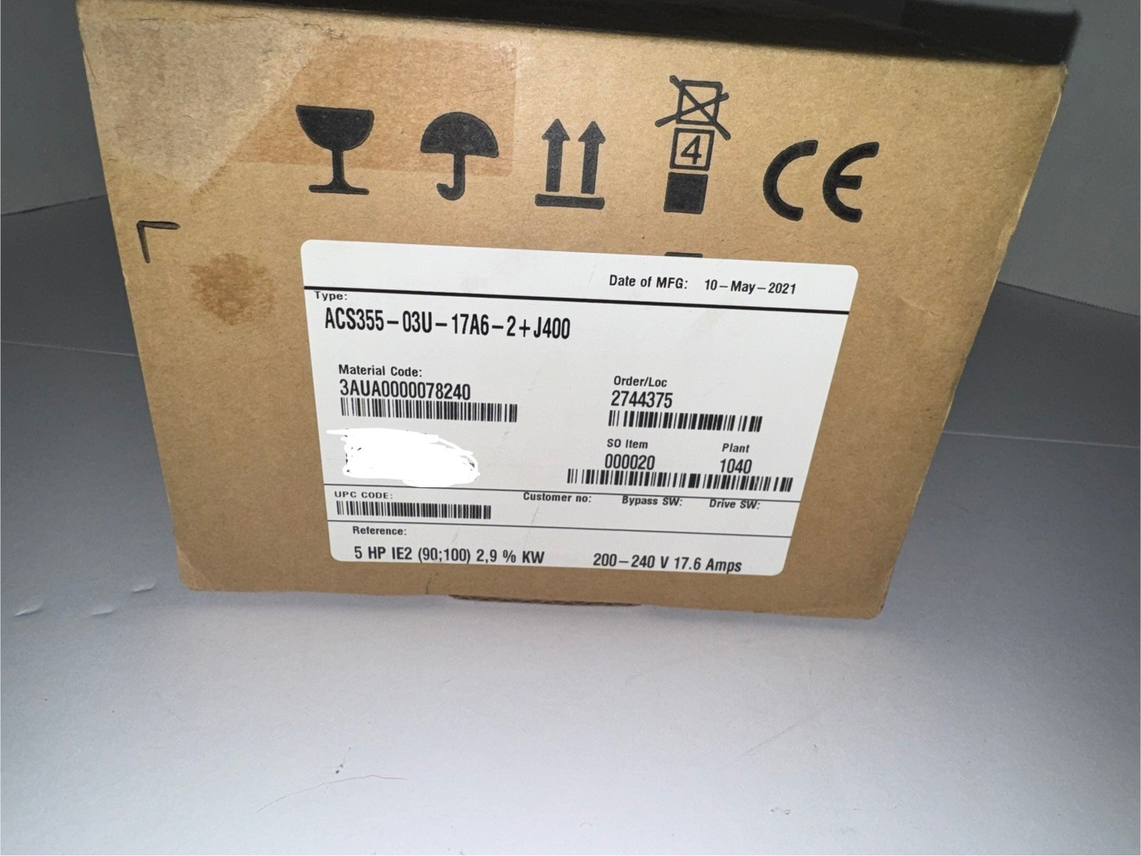 ABB ACS355-03U-17A6-2 200-240 V AC 4 kW 5 HP 17.6 A Variable Frequency Drive