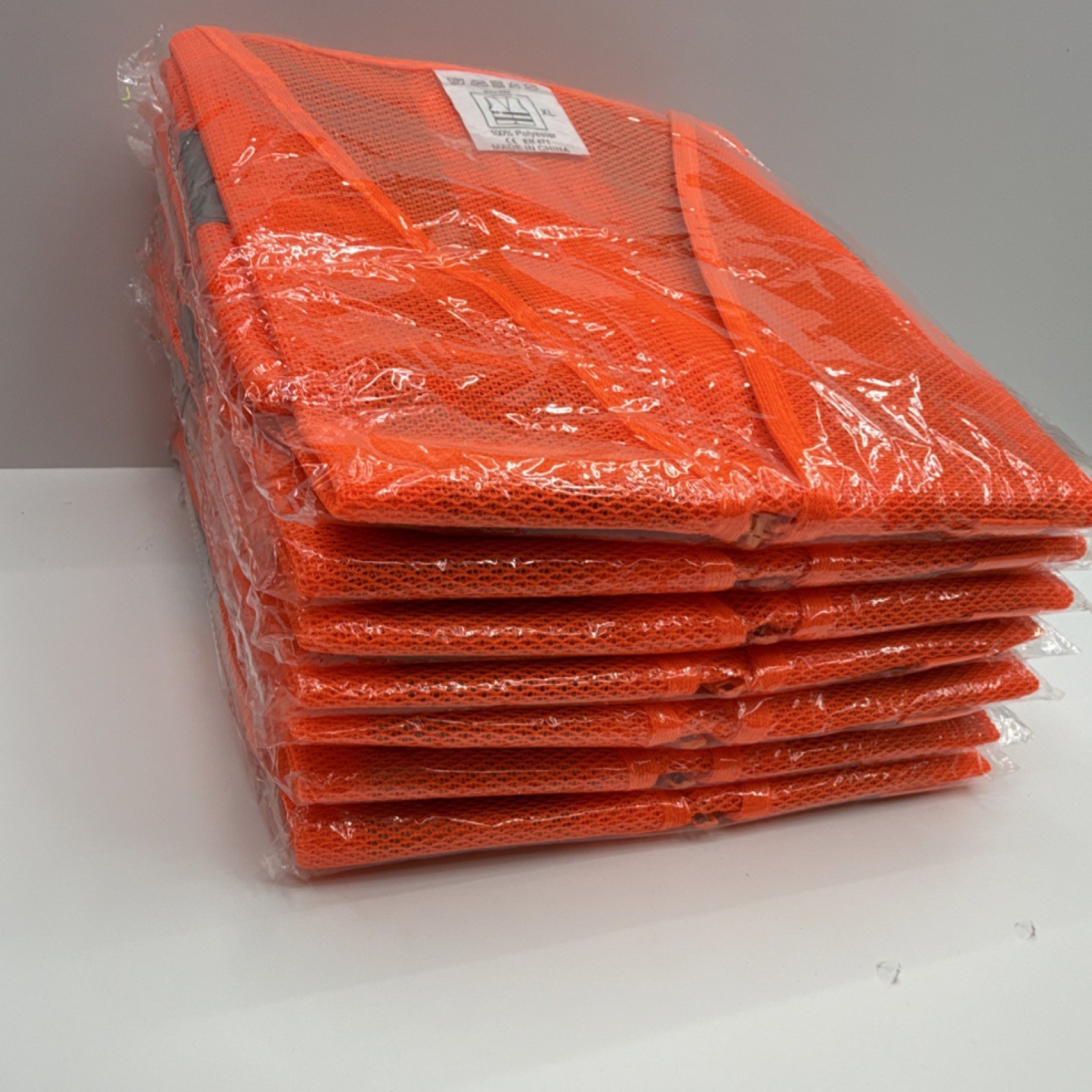Lot of 7 Xl Hi-Visibility Orange Industrial Silver Reflective Stripes