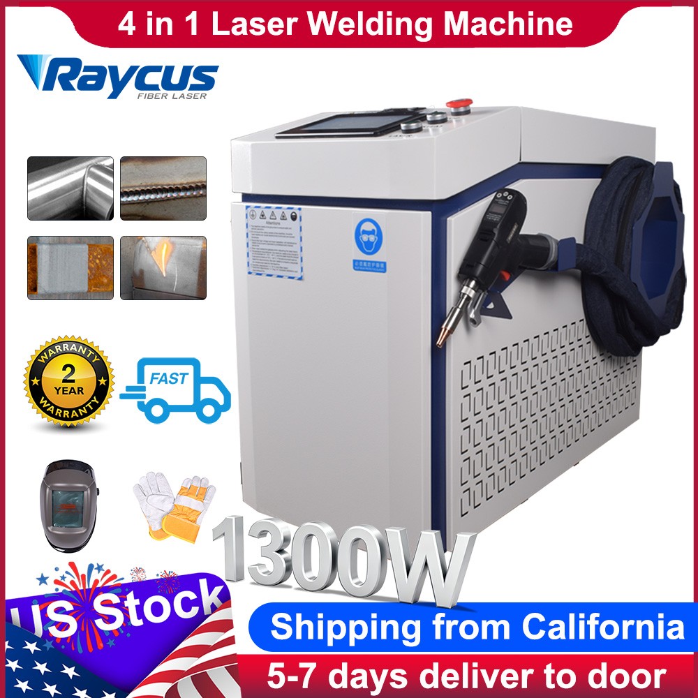 US STOCK Raycus 1300W 4 IN 1 Combo Fiber Laser Welding Cutting CLeaning Machine