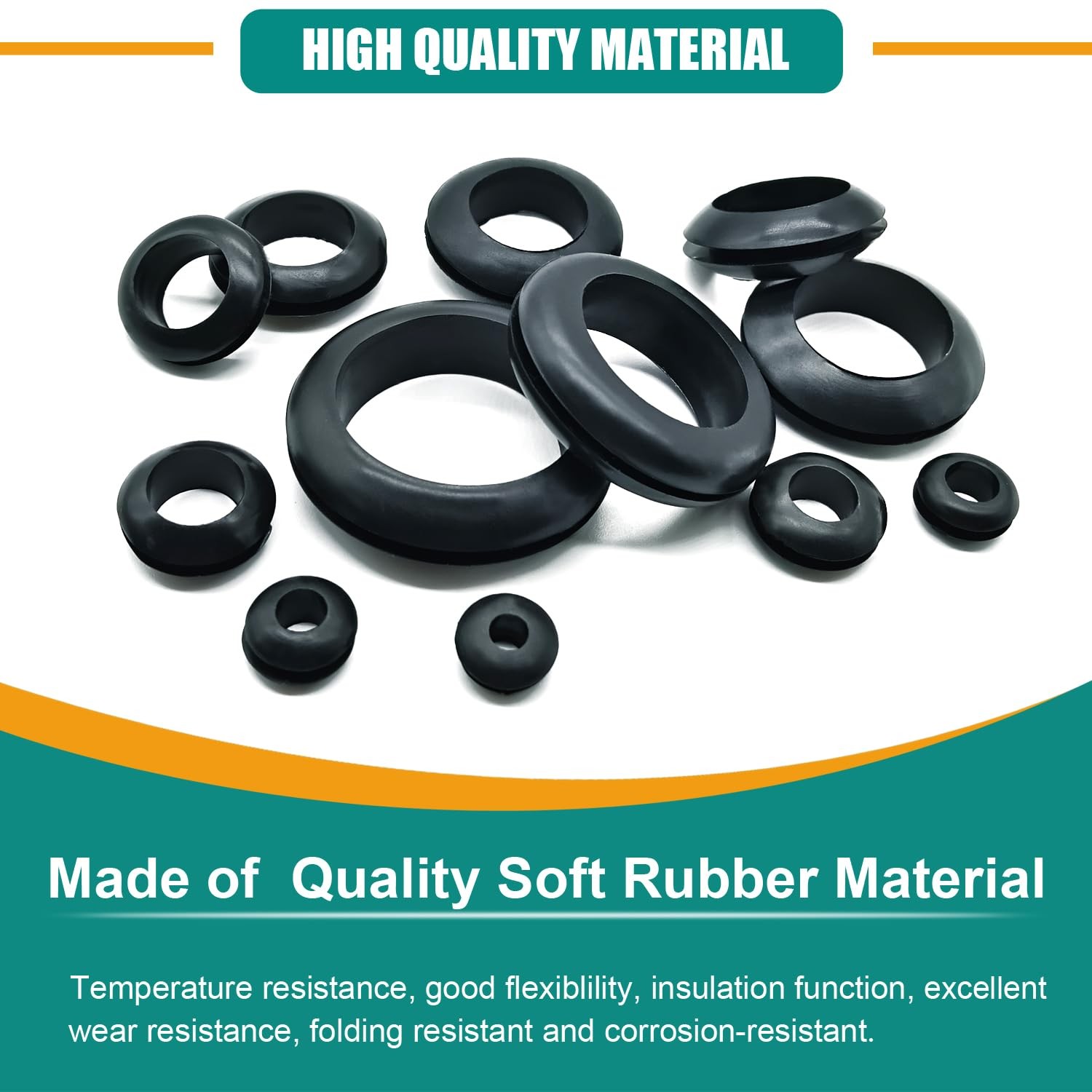 410 PCS Rubber Grommets kit for Wiring, 12 Sizes Hollow Firewall Grommet Hole…