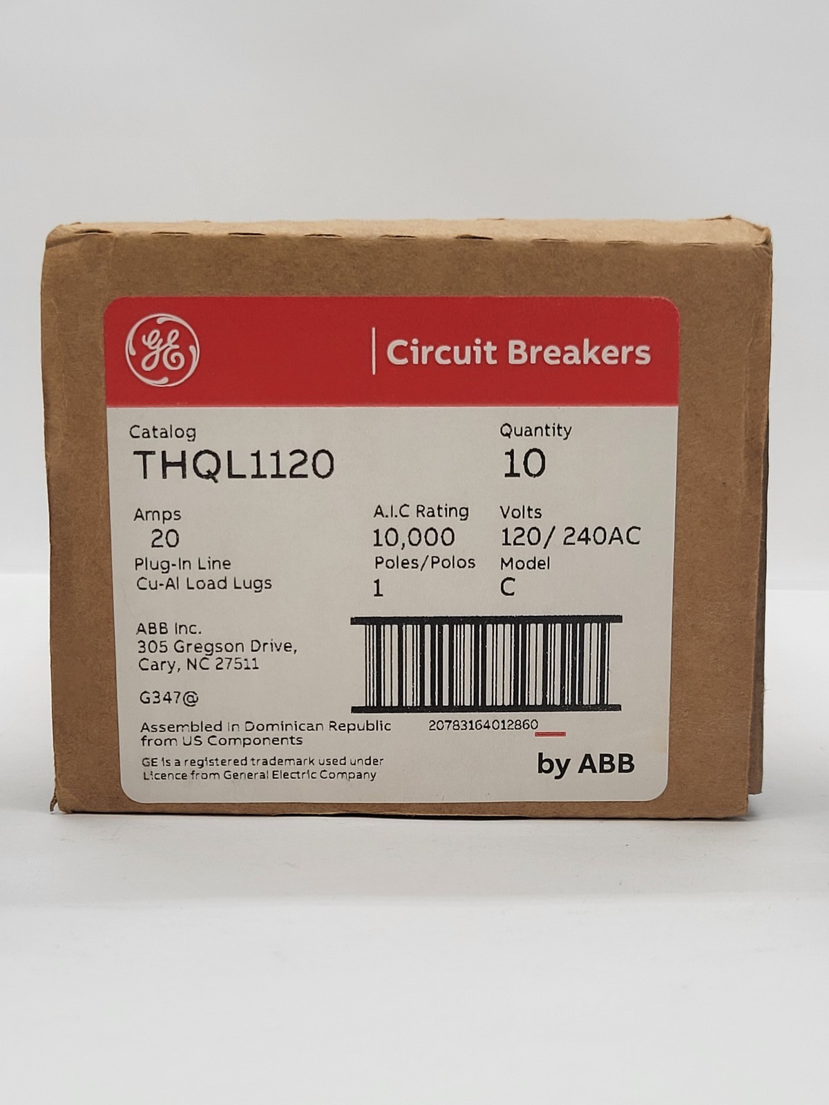 10PC General Electric THQL1120 Plug-In Circuit Breaker 20A 1P 120/240V THQL
