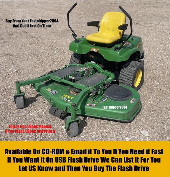 John Deere F620 F680 F687 Z-Trak Lawn Mower Technical Service Manual TM1678 CD