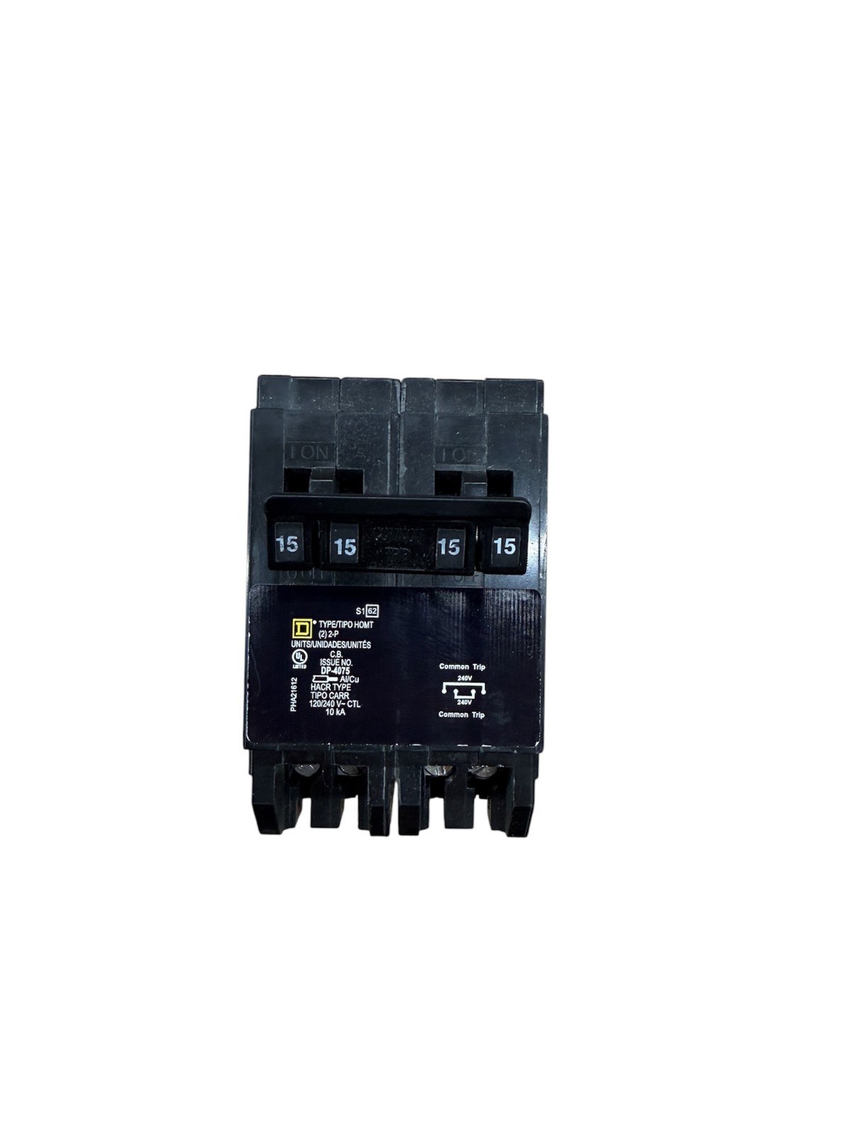 Square D Homeline HOMT215215 Quad Tandem Circuit Breaker Two 2-Pole 15A 120/240V
