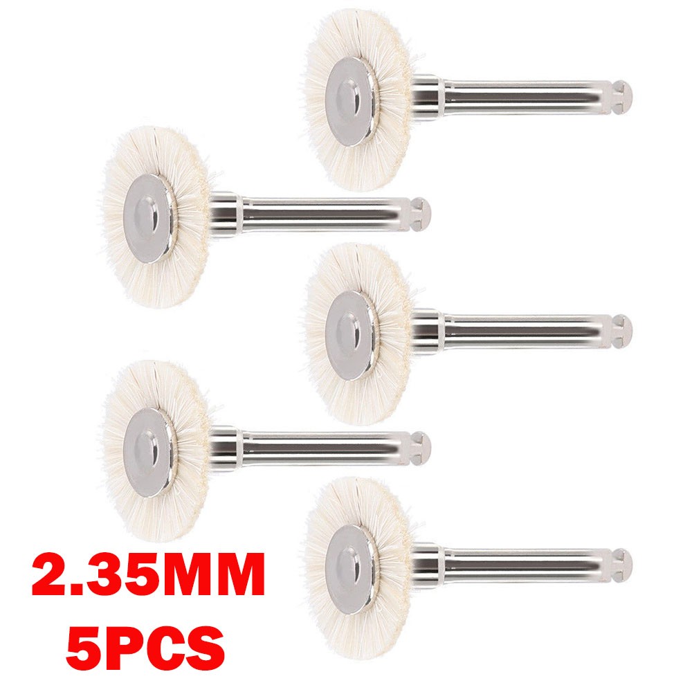 5Pc Goat Hair Dental Polishing Brush Wheel 2.35mm Contra Angle RA Latch Type USA