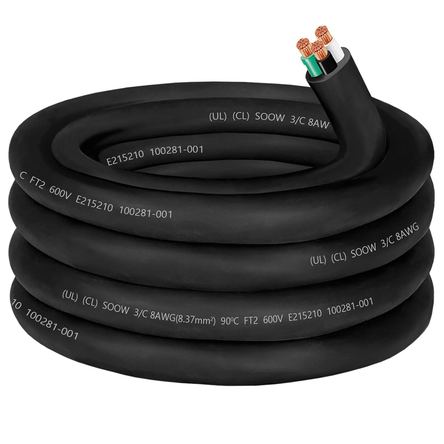 25Ft 10/3 10 Gauge SOOW Wire 10 AWG 600V SOOW Bulk Cable Electrical 3 Conductor