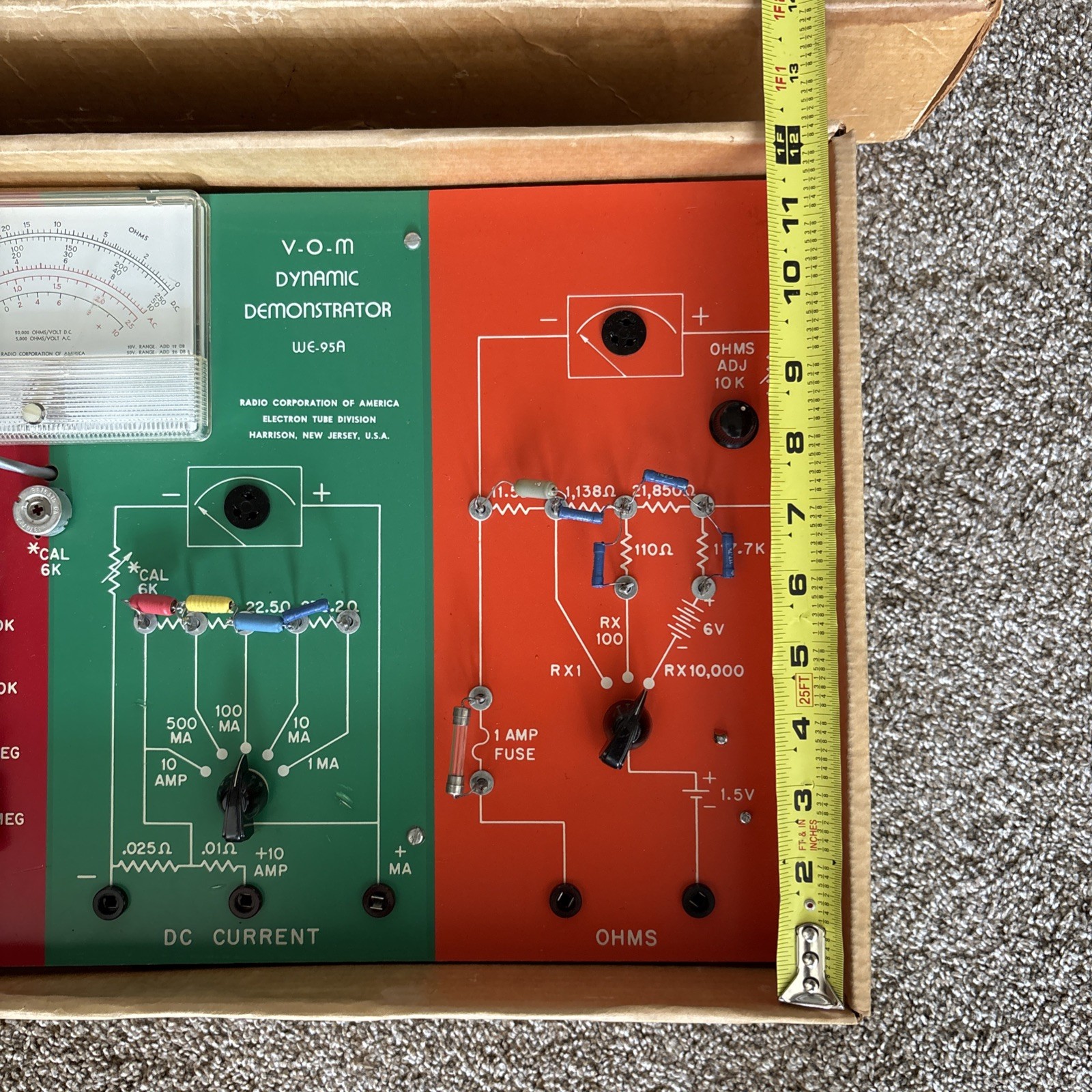 Vintage RCA V-O-M Volt-Ohm-Milliammeter Dynamic Demonstrator Radio Kit WE-95A