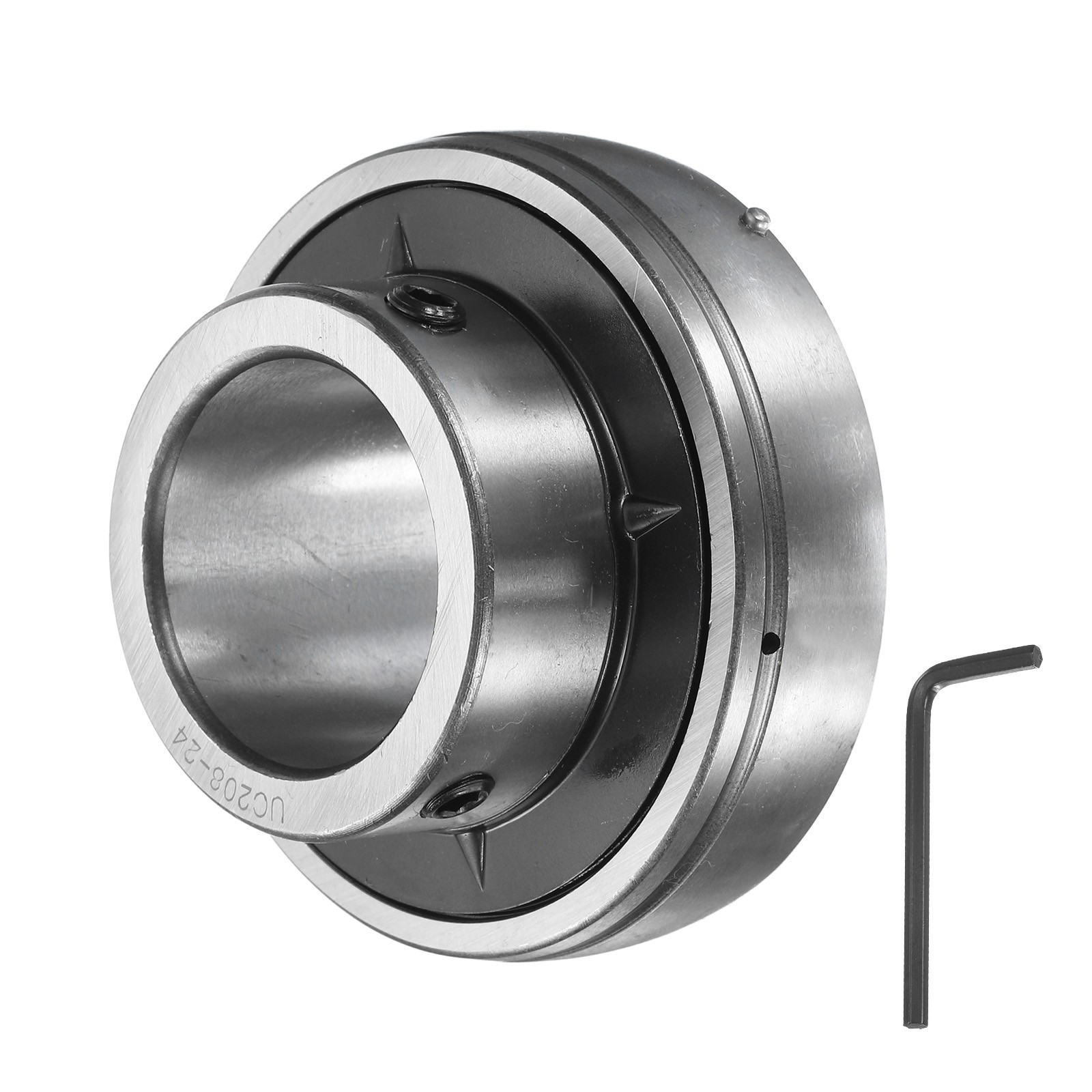 Ball Bearing Insert, Chrome Steel Gcr15 UC208-24 Bore 1 1/2″ Set Screws