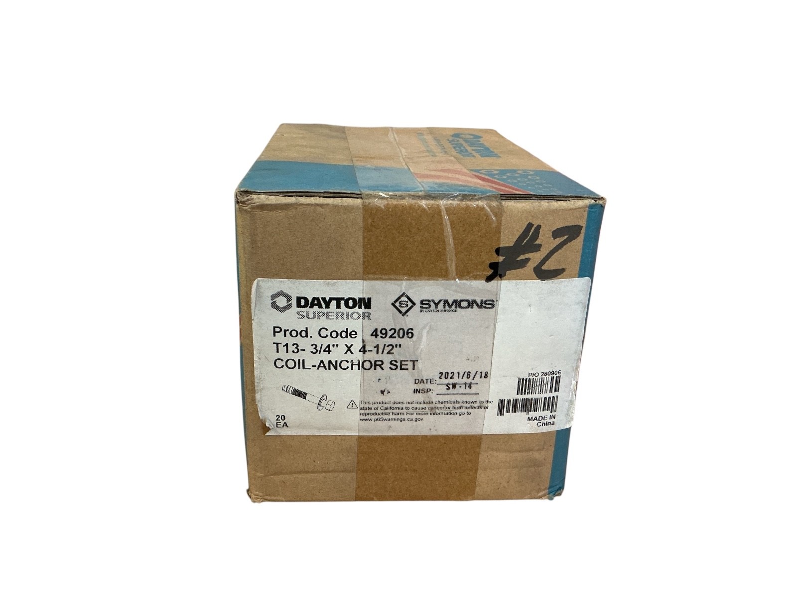 Dayton Superior 49206 T13 Coil Anchor Set 3/4” x 4-1/2” (20 PCS) Symons Simpson