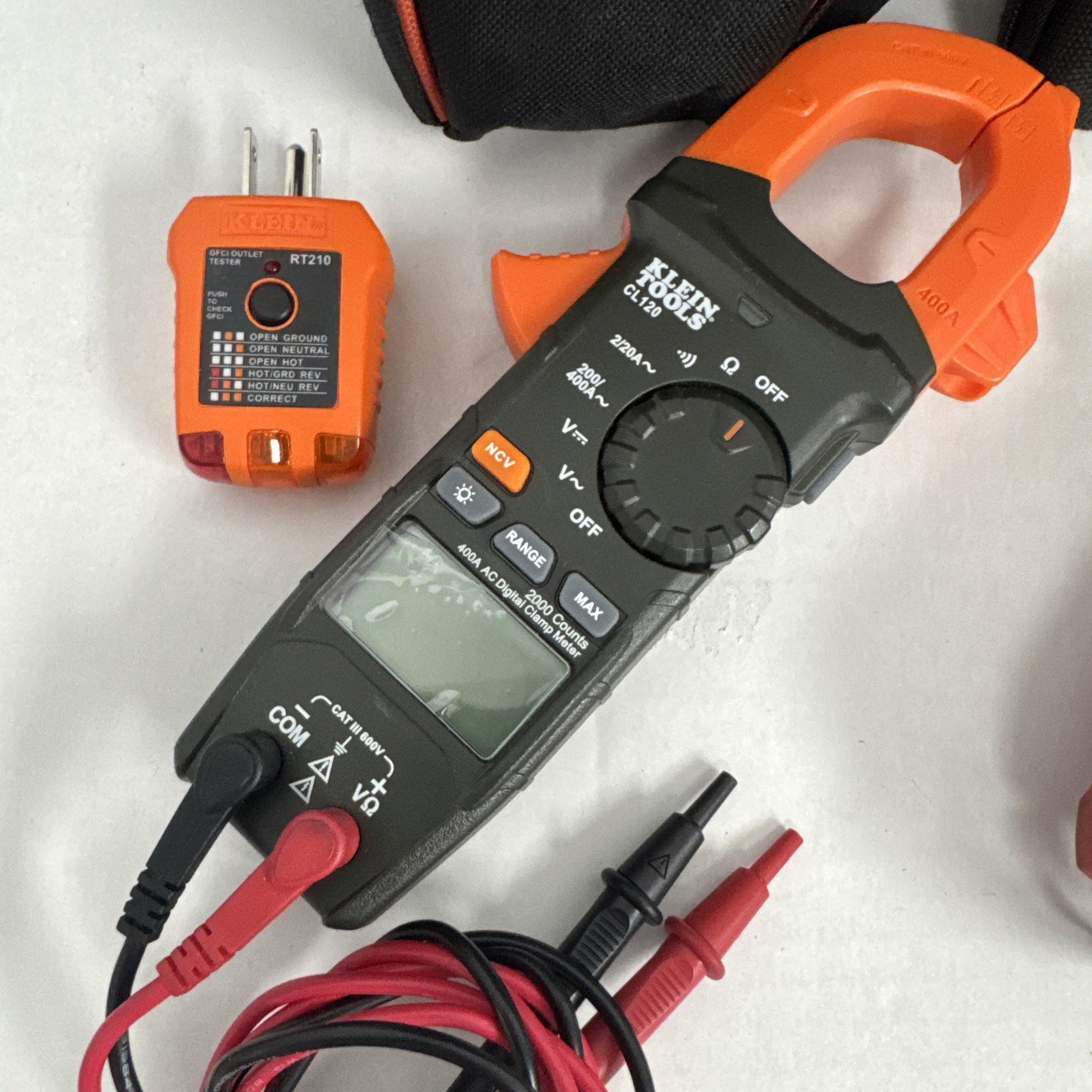 Lot of 3 CLAMP METERS & TESTERS – SEE DETAILS – TCM-300D, HT208D, CL120